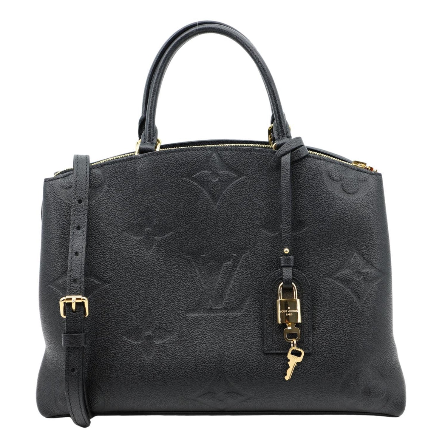 LOUIS VUITTON Grand Palais MM Monogram Empreinte Leather Shoulder Bag Black