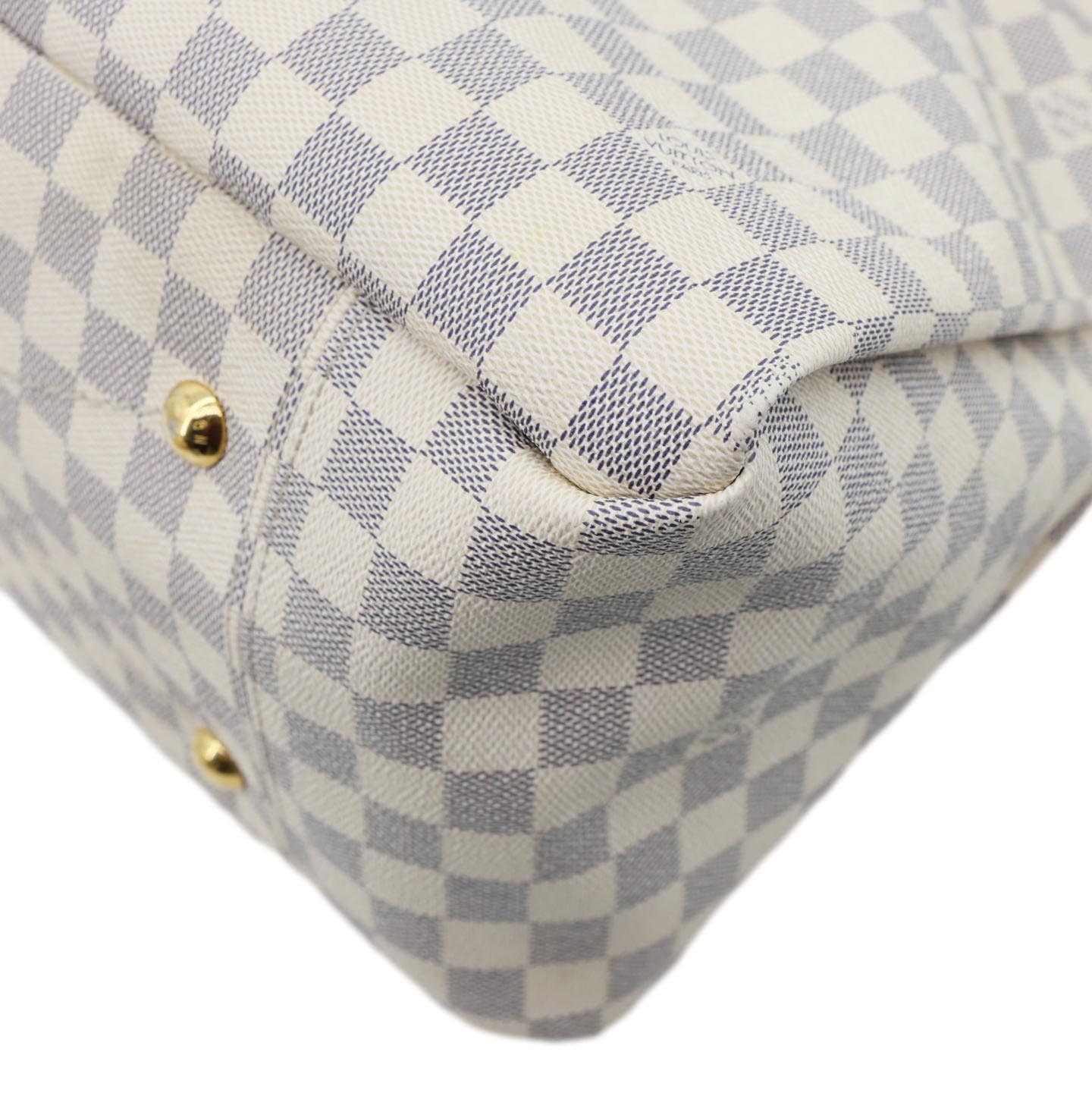 LOUIS VUITTON Artsy MM Damier Azur Hobo Bag White