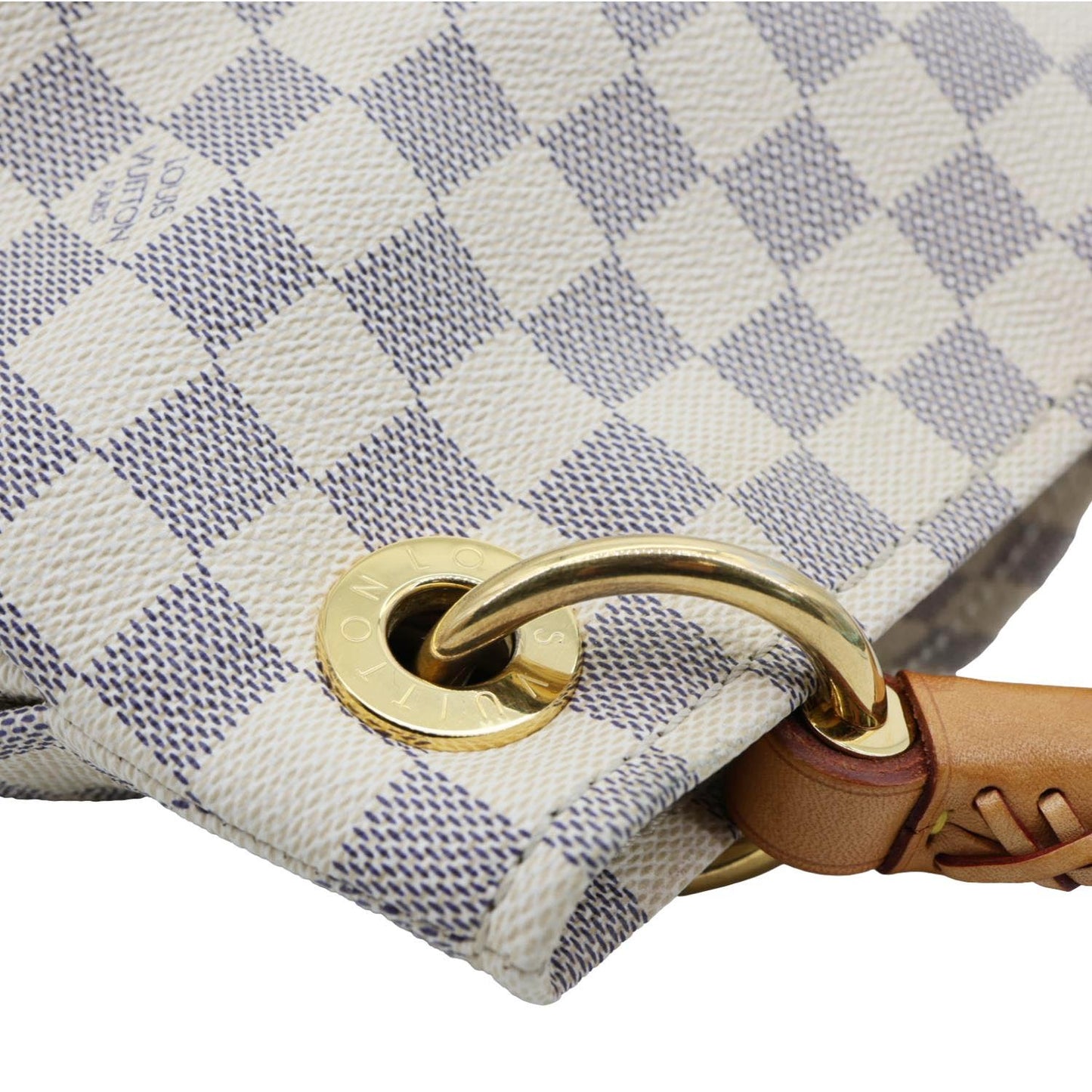 LOUIS VUITTON Artsy MM Damier Azur Hobo Bag White