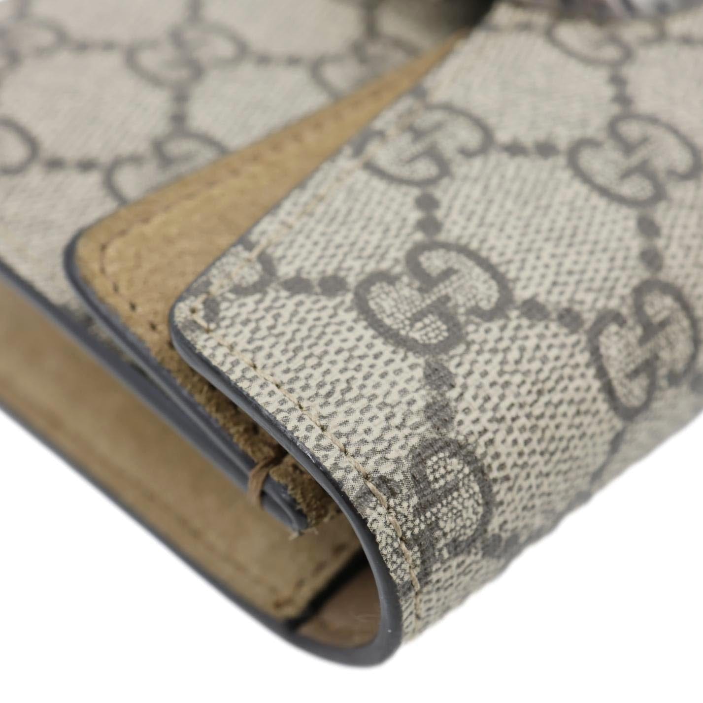 GUCCI Dionysus Super Mini GG Supreme Canvas Crossbody Bag Taupe 476432