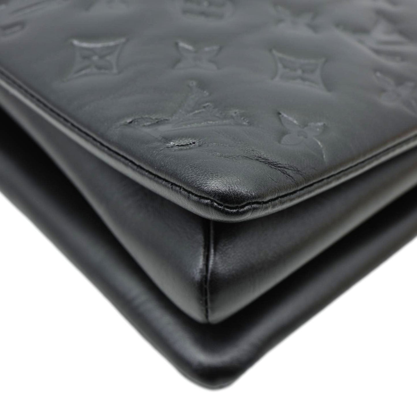 LOUIS VUITTON Coussin MM Monogram Embossed Shoulder Bag Black
