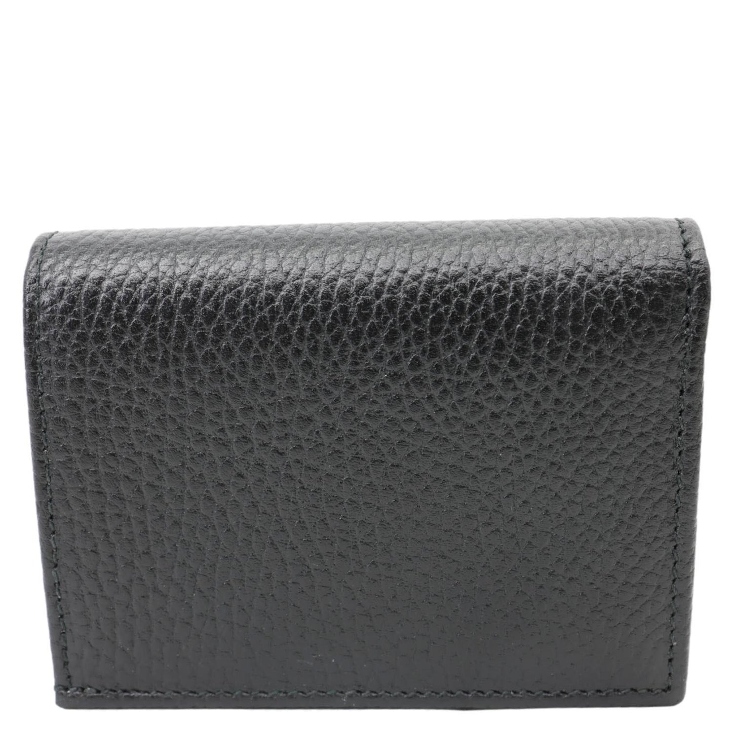GUCCI GG Petit Marmont Leather Card Case Bi-fold Wallet Black 456126