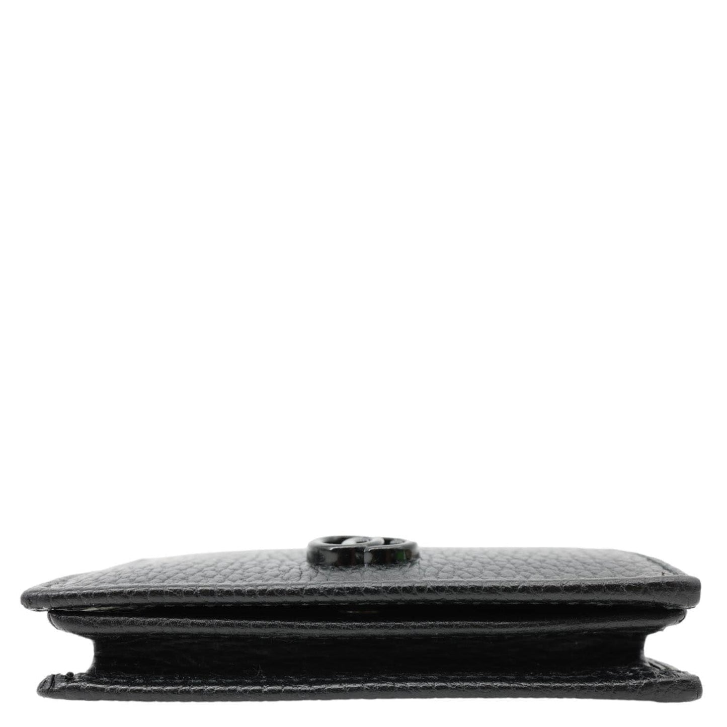 GUCCI GG Petit Marmont Leather Card Case Bi-fold Wallet Black 456126