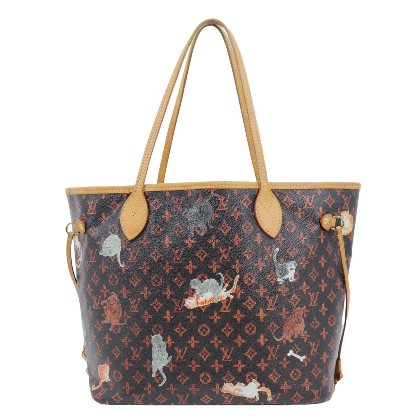 LOUIS VUITTON Neverfull MM Catogram Canvas Tote Bag Marron