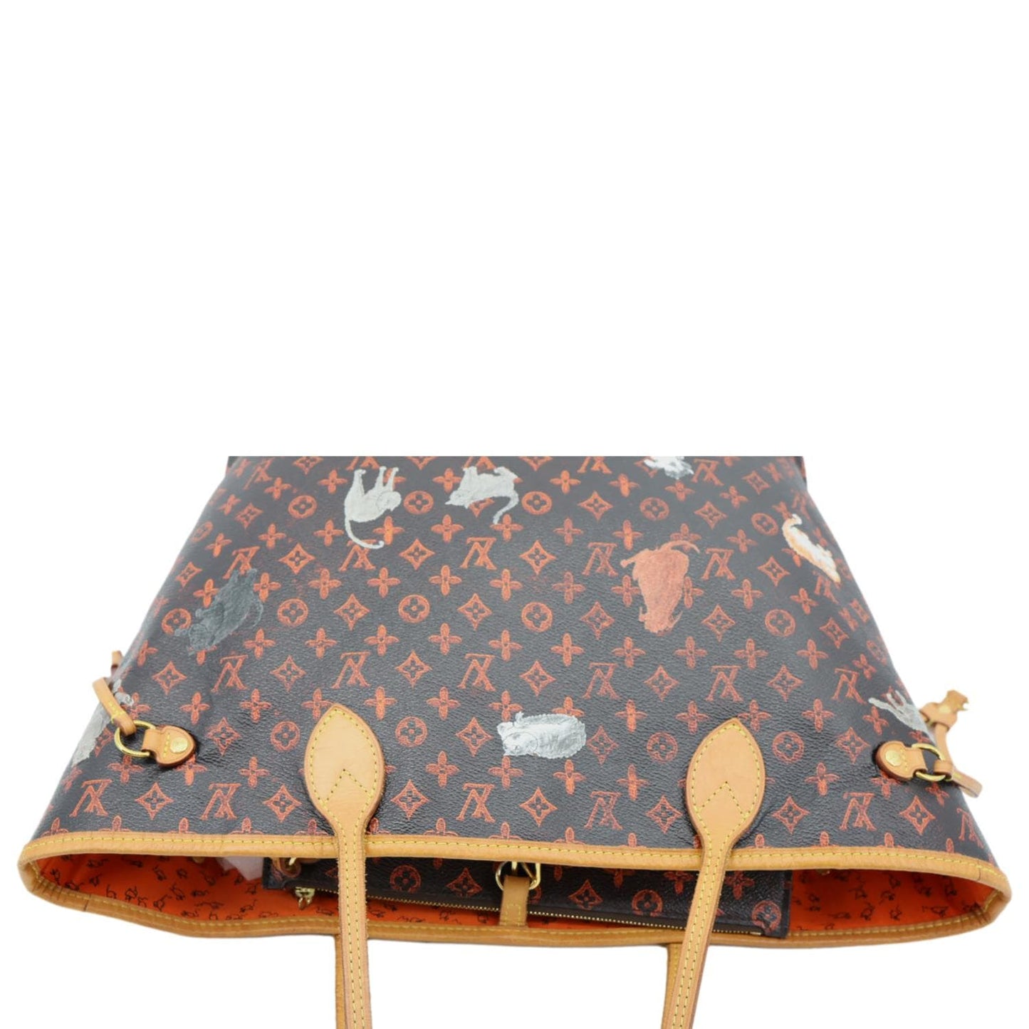 LOUIS VUITTON Neverfull MM Catogram Canvas Tote Bag Marron