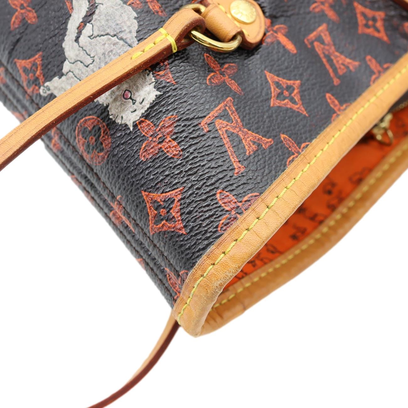 LOUIS VUITTON Neverfull MM Catogram Canvas Tote Bag Marron