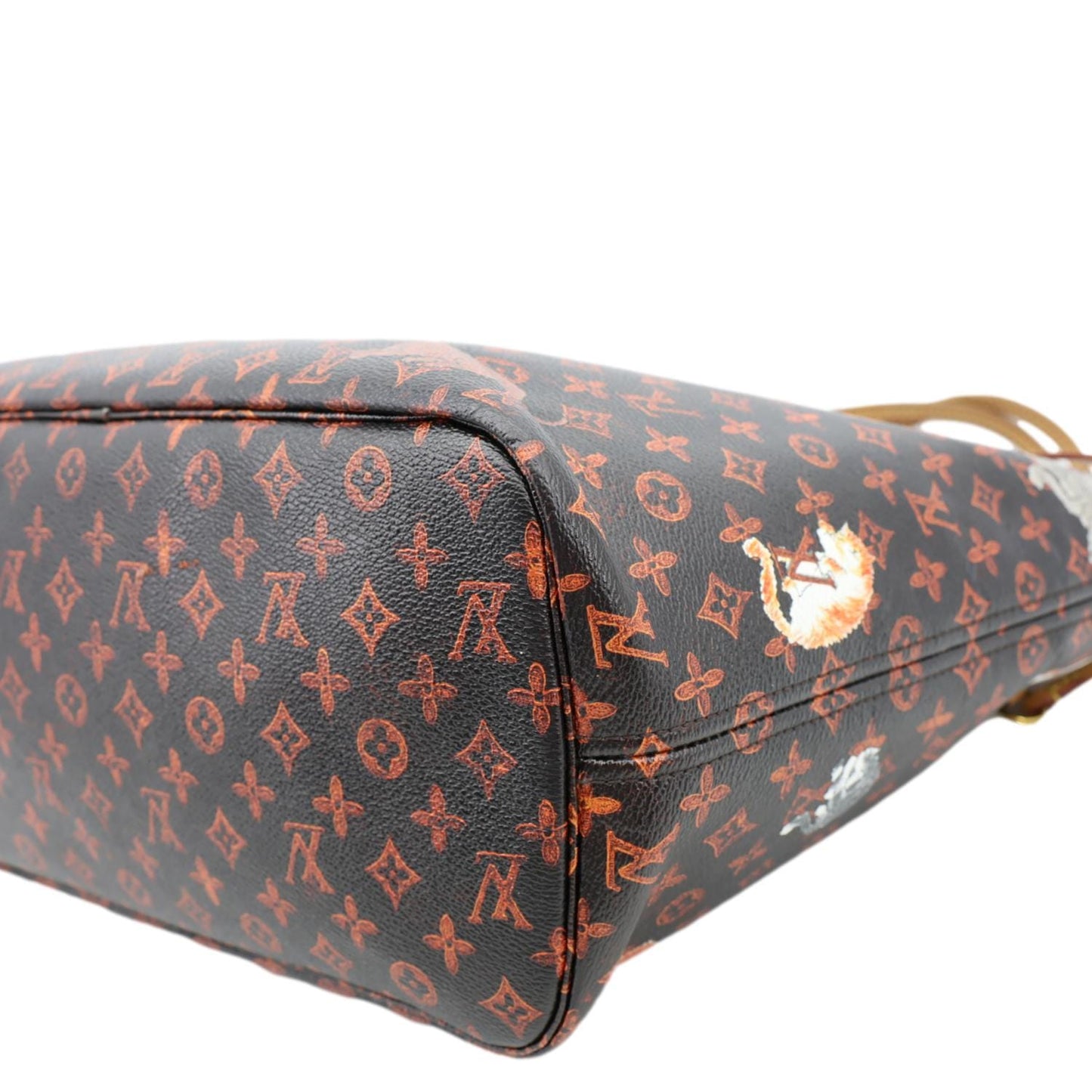 LOUIS VUITTON Neverfull MM Catogram Canvas Tote Bag Marron