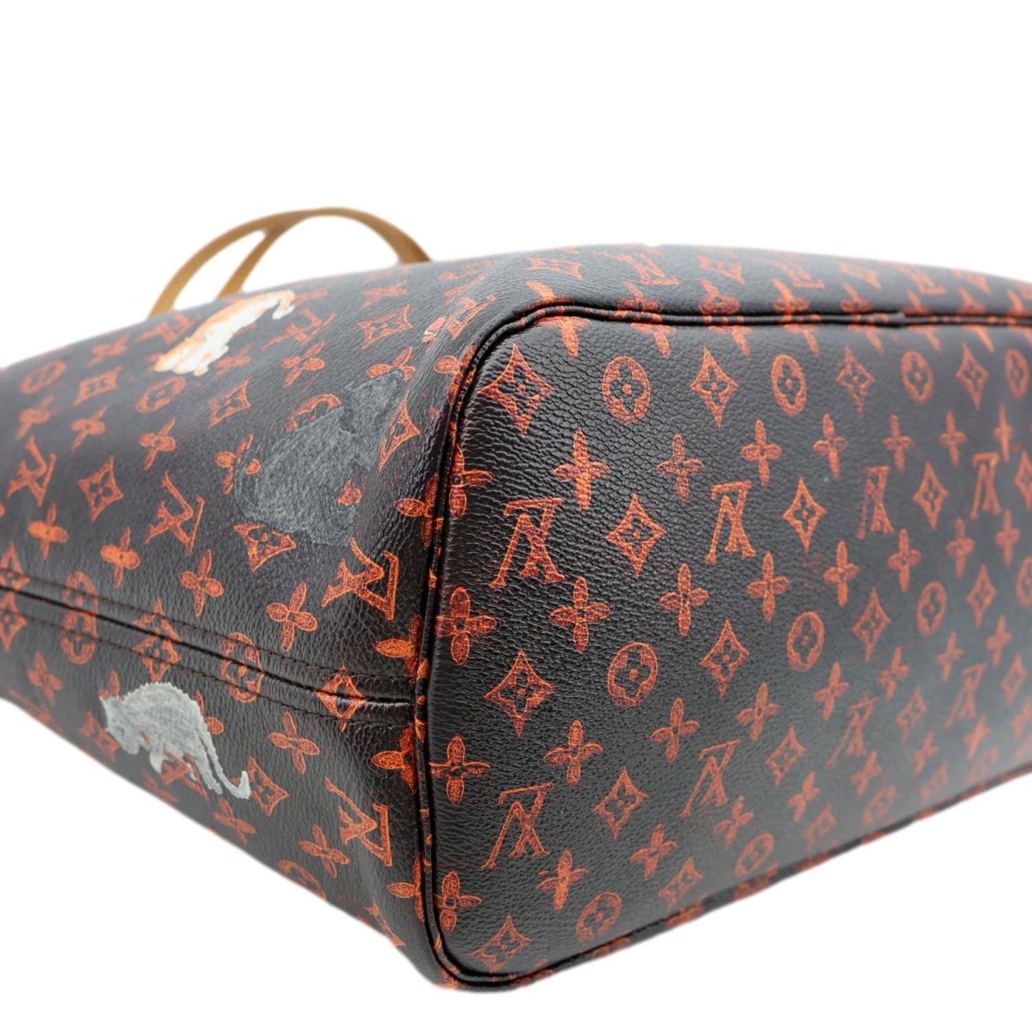 LOUIS VUITTON Neverfull MM Catogram Canvas Tote Bag Marron