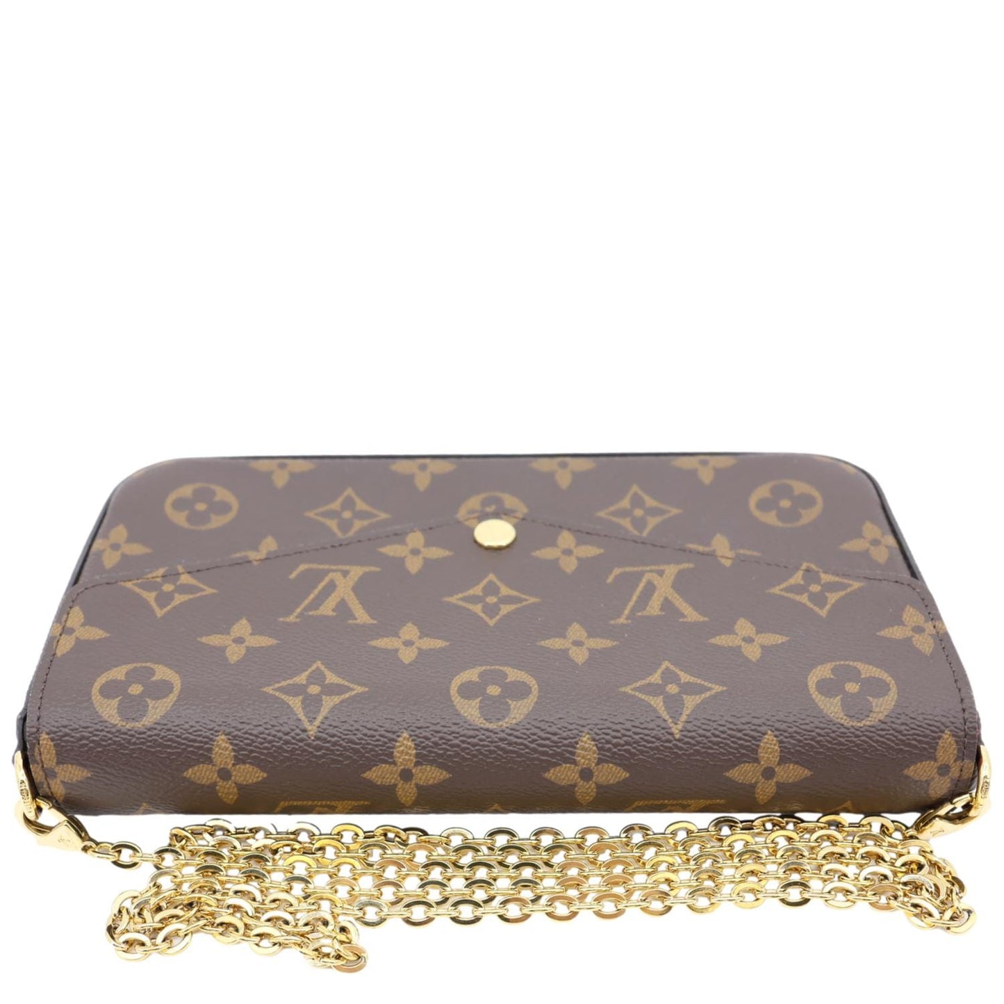 LOUIS VUITTON Felicie Pochette Monogram Canvas Crossbody Bag Brown
