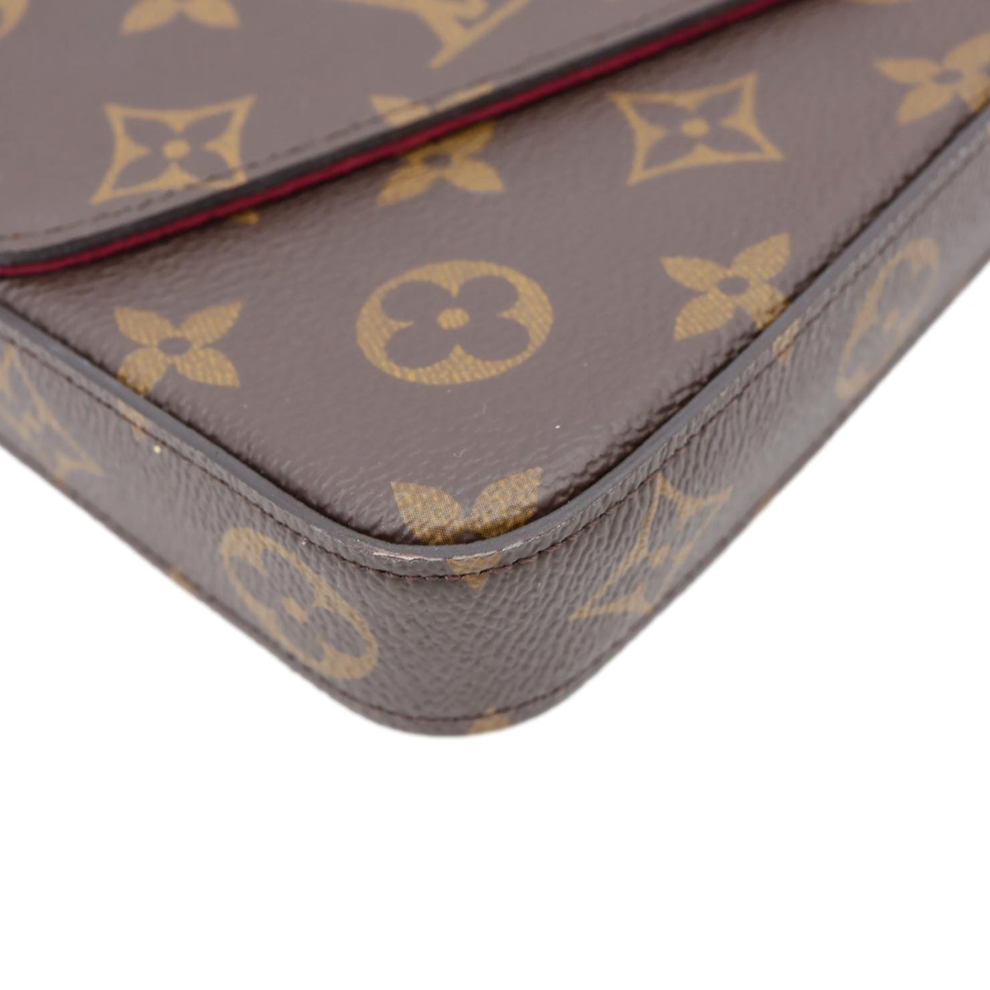 LOUIS VUITTON Felicie Pochette Monogram Canvas Crossbody Bag Brown