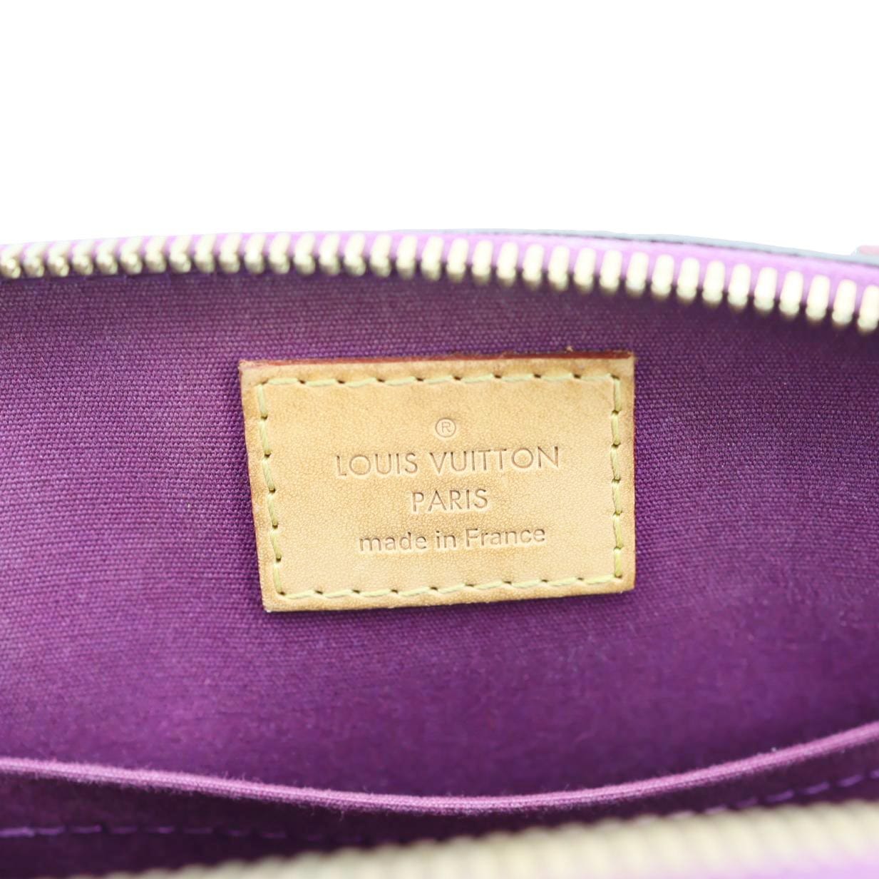 LOUIS VUITTON Alma BB Monogram Vernis Satchel Bag Red