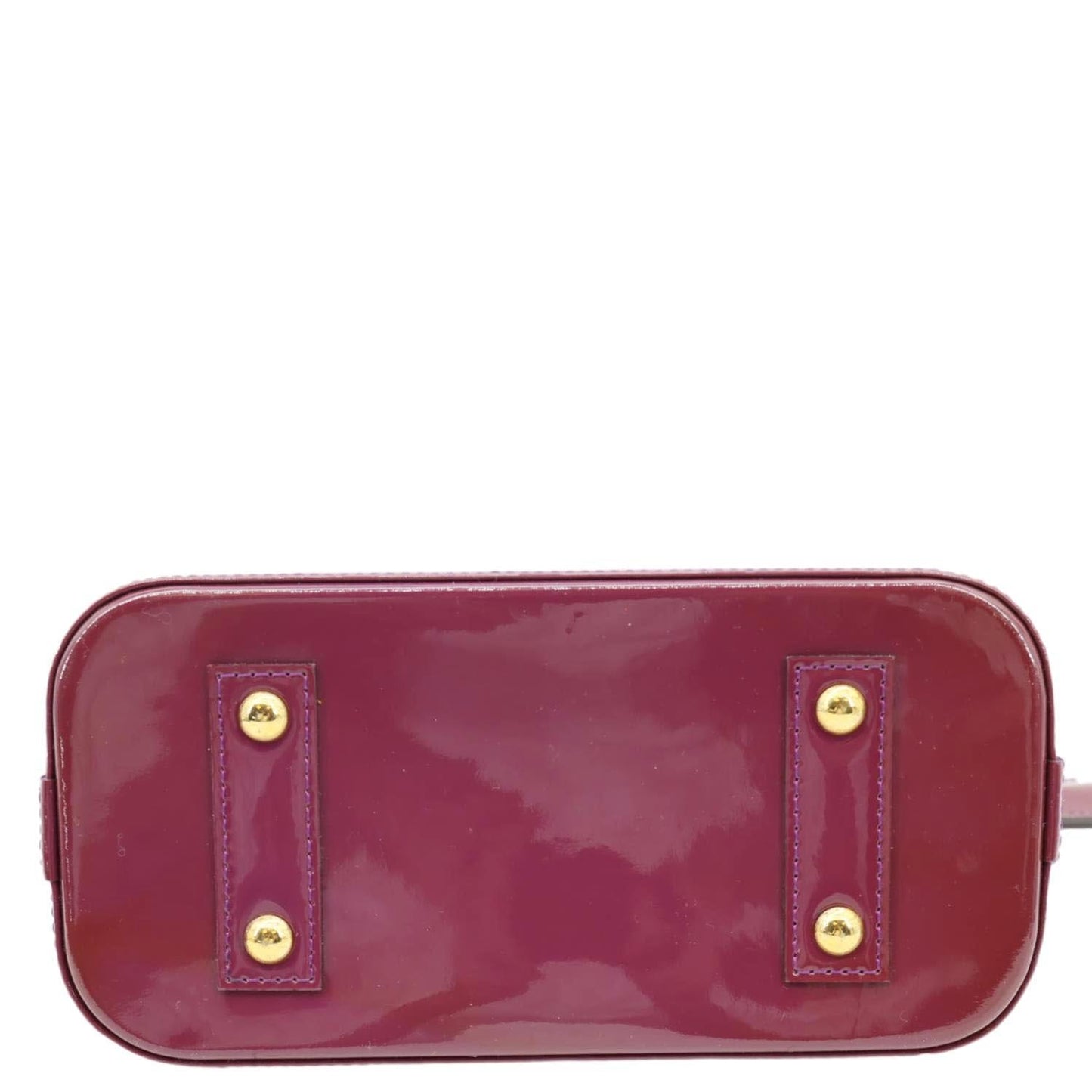 LOUIS VUITTON Alma BB Monogram Vernis Satchel Bag Red