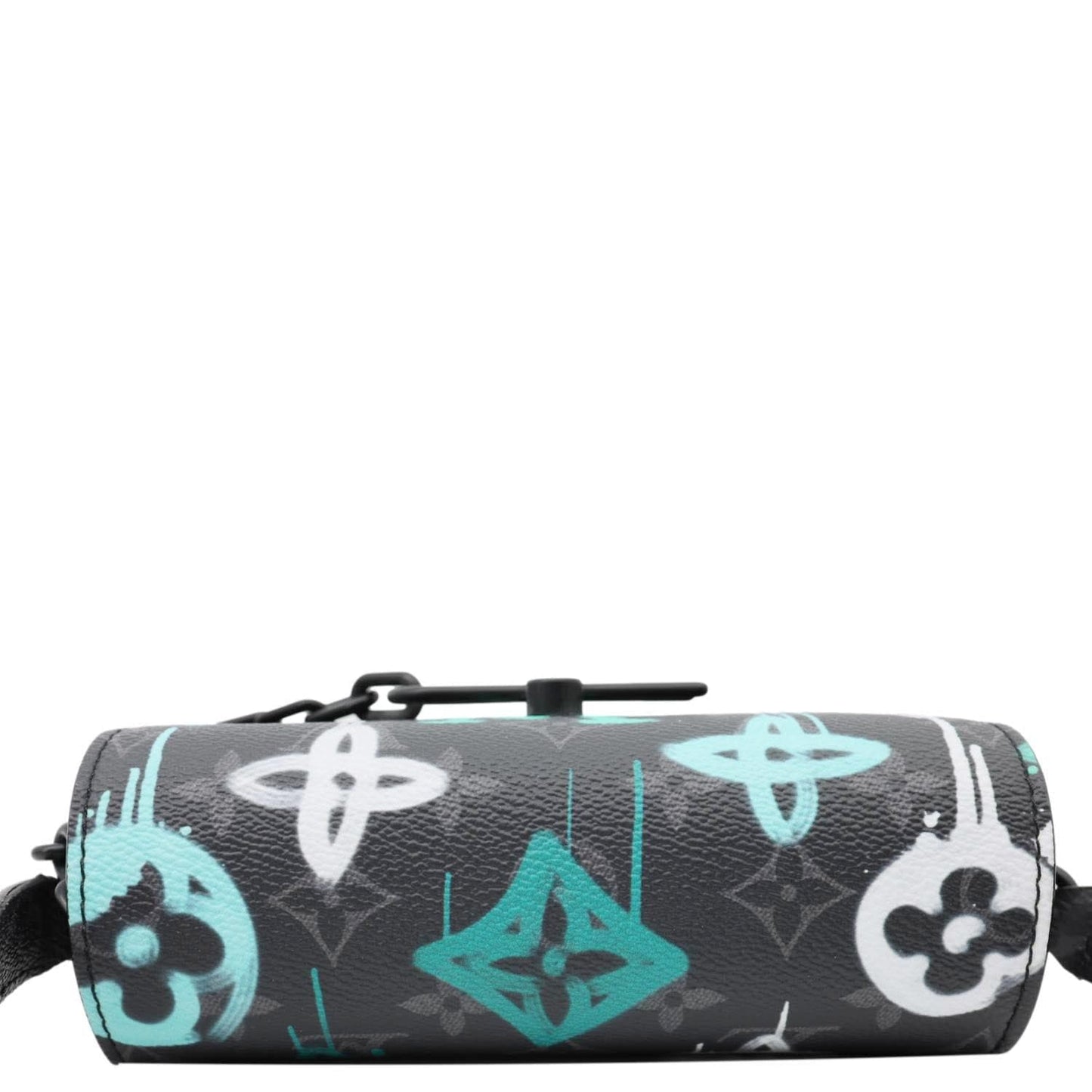 LOUIS VUITTON Graffiti LV Steamer Monogram Eclipse Canvas Crossbody Wallet Grey