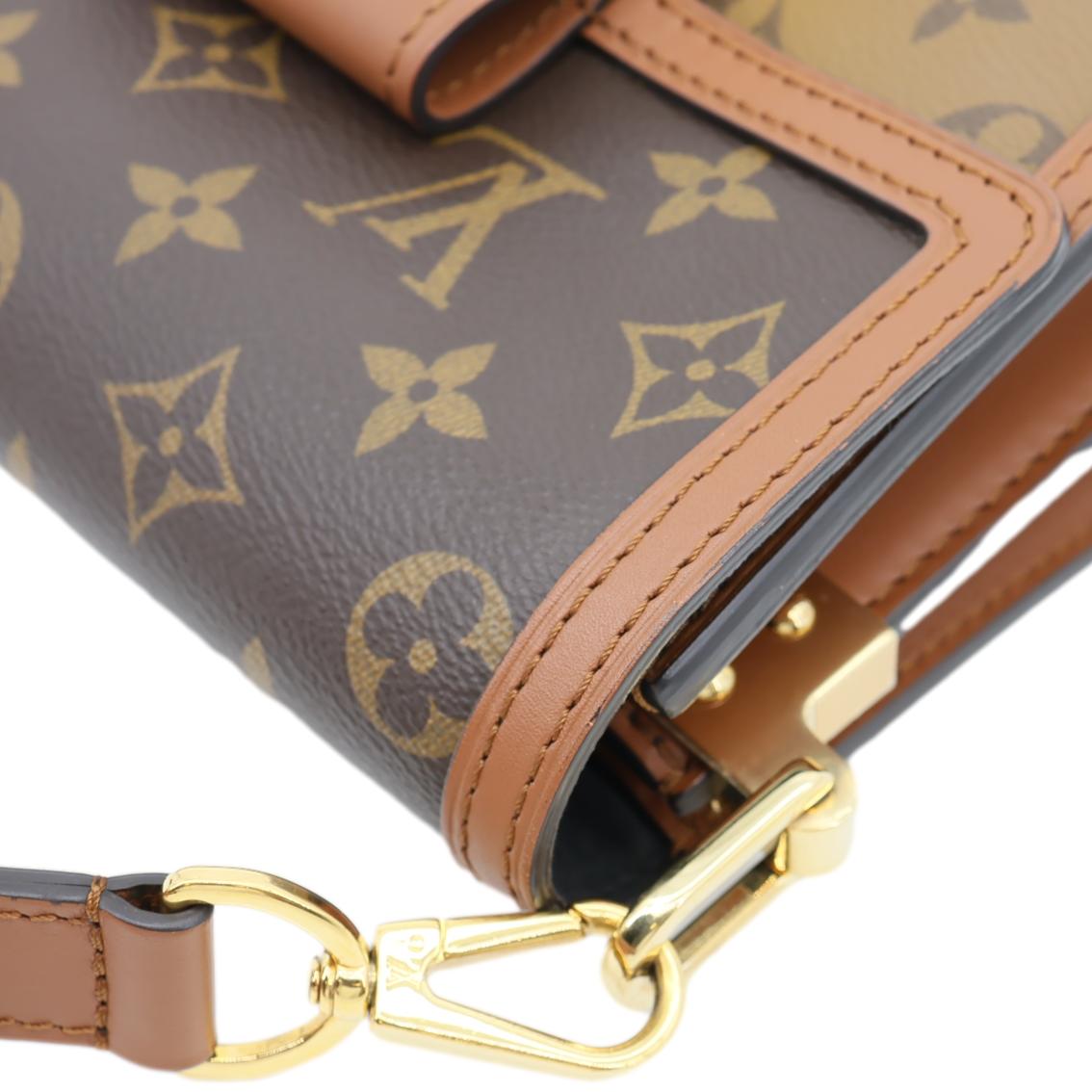 LOUIS VUITTON Dauphine Mini Monogram Reverse Canvas Shoulder Bag Brown