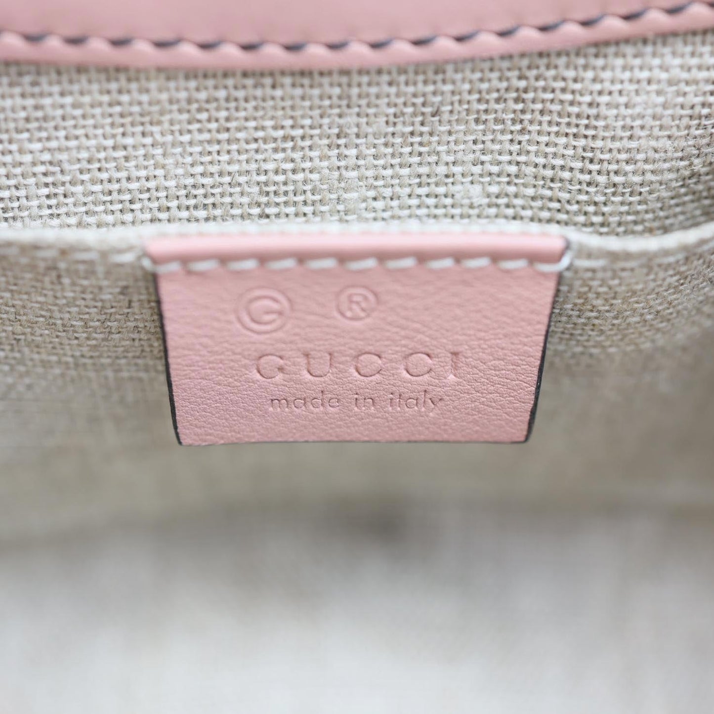 GUCCI Emily Mini GG Leather Chain Shoulder Bag Pink 449636