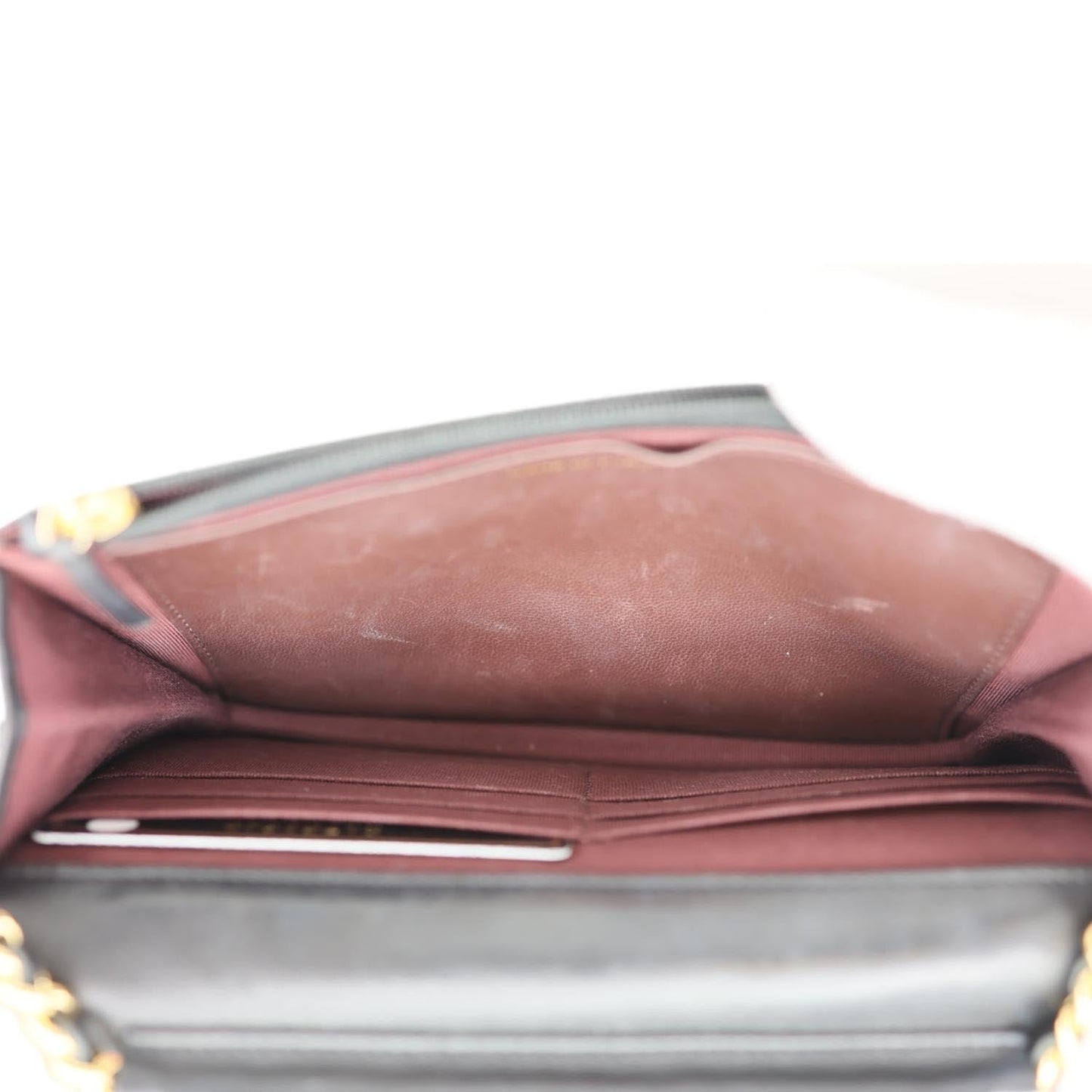 CHANEL WOC Quilted Lambskin Leather Crossbody Bag Black