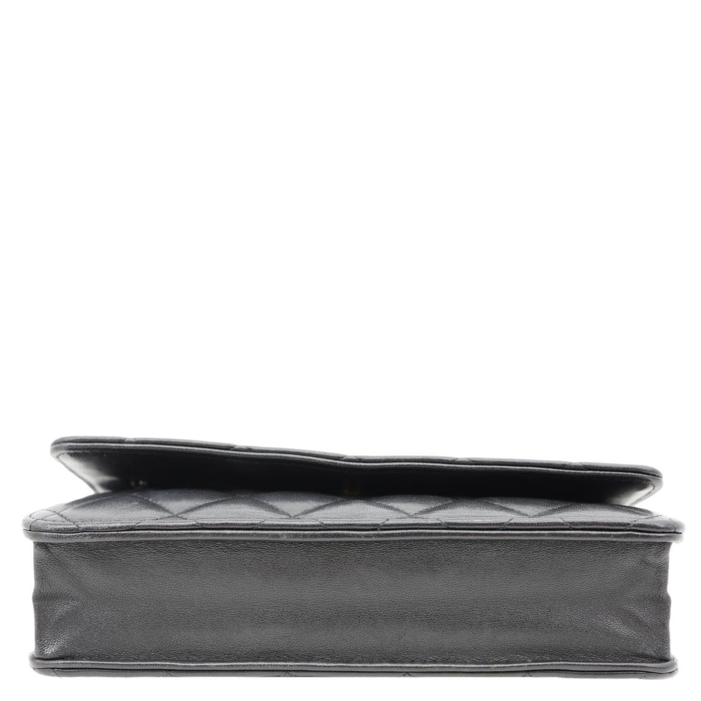 CHANEL WOC Quilted Lambskin Leather Crossbody Bag Black