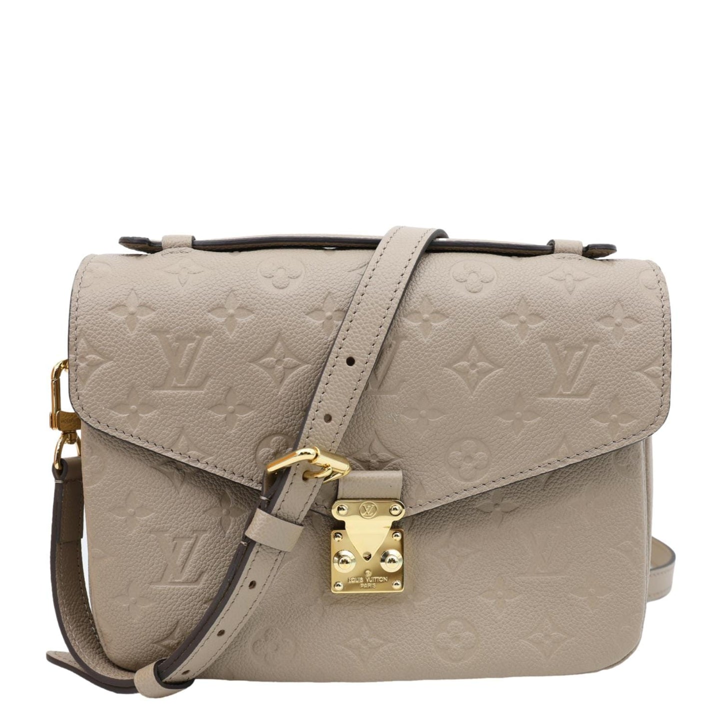 LOUIS VUITTON Metis Pochette Empreinte Leather Crossbody Bag Beige