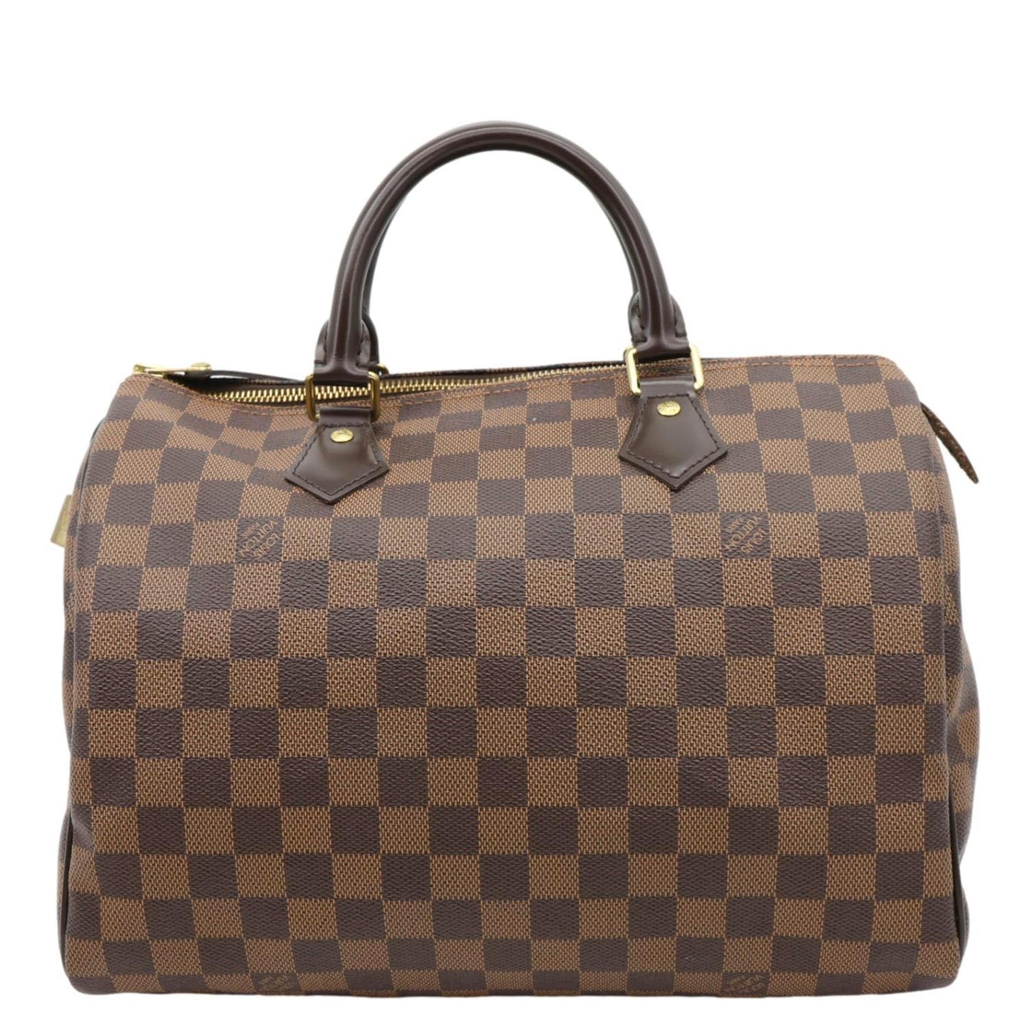 LOUIS VUITTON Speedy 30 Damier Ebene Satchel Bag Brown