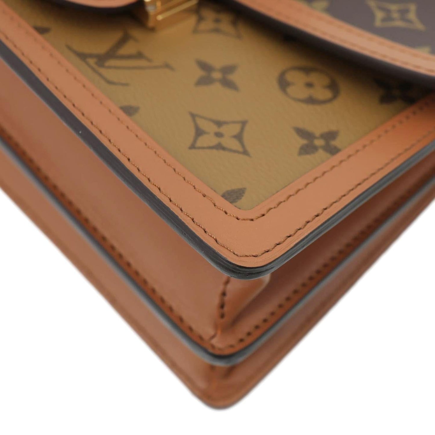 LOUIS VUITTON Dauphine MM Monogram Reverse Canvas Shoulder Bag Brown