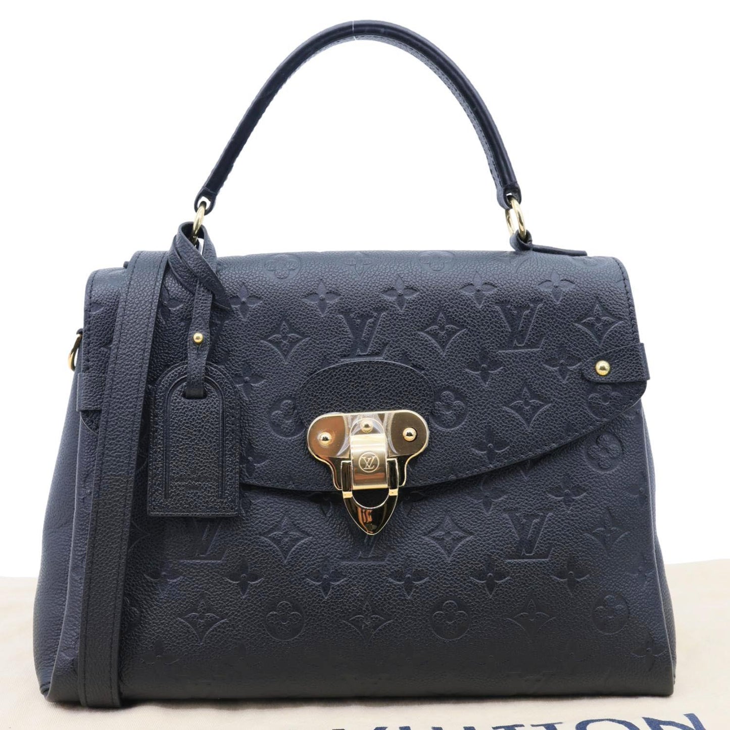 LOUIS VUITTON Georges MM Empreinte Monogram Leather Shoulder Bag Black
