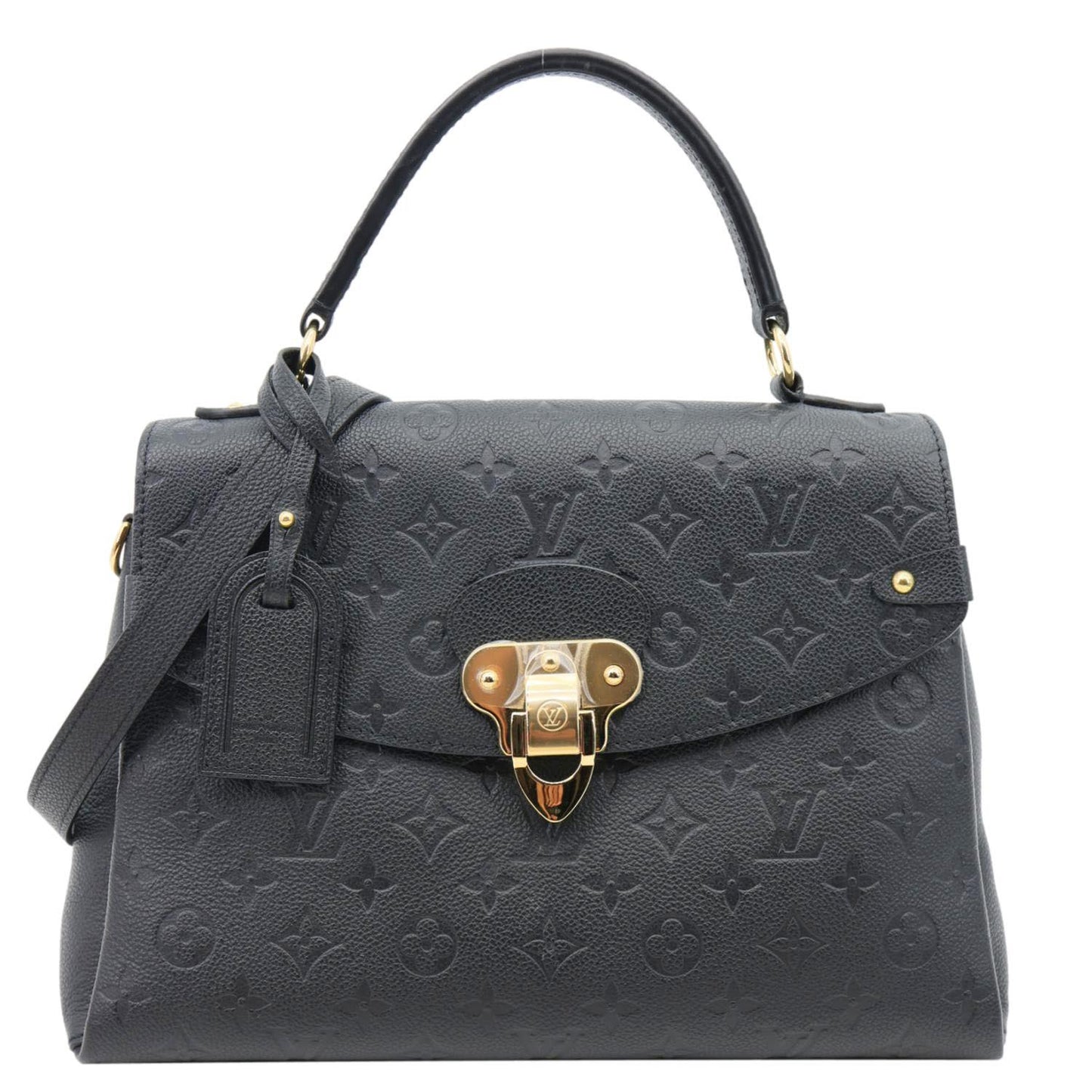 LOUIS VUITTON Georges MM Empreinte Monogram Leather Shoulder Bag Black