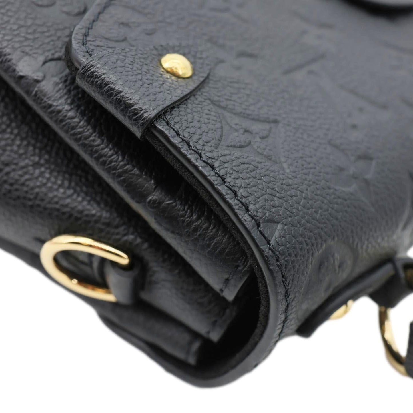 LOUIS VUITTON Georges MM Empreinte Monogram Leather Shoulder Bag Black