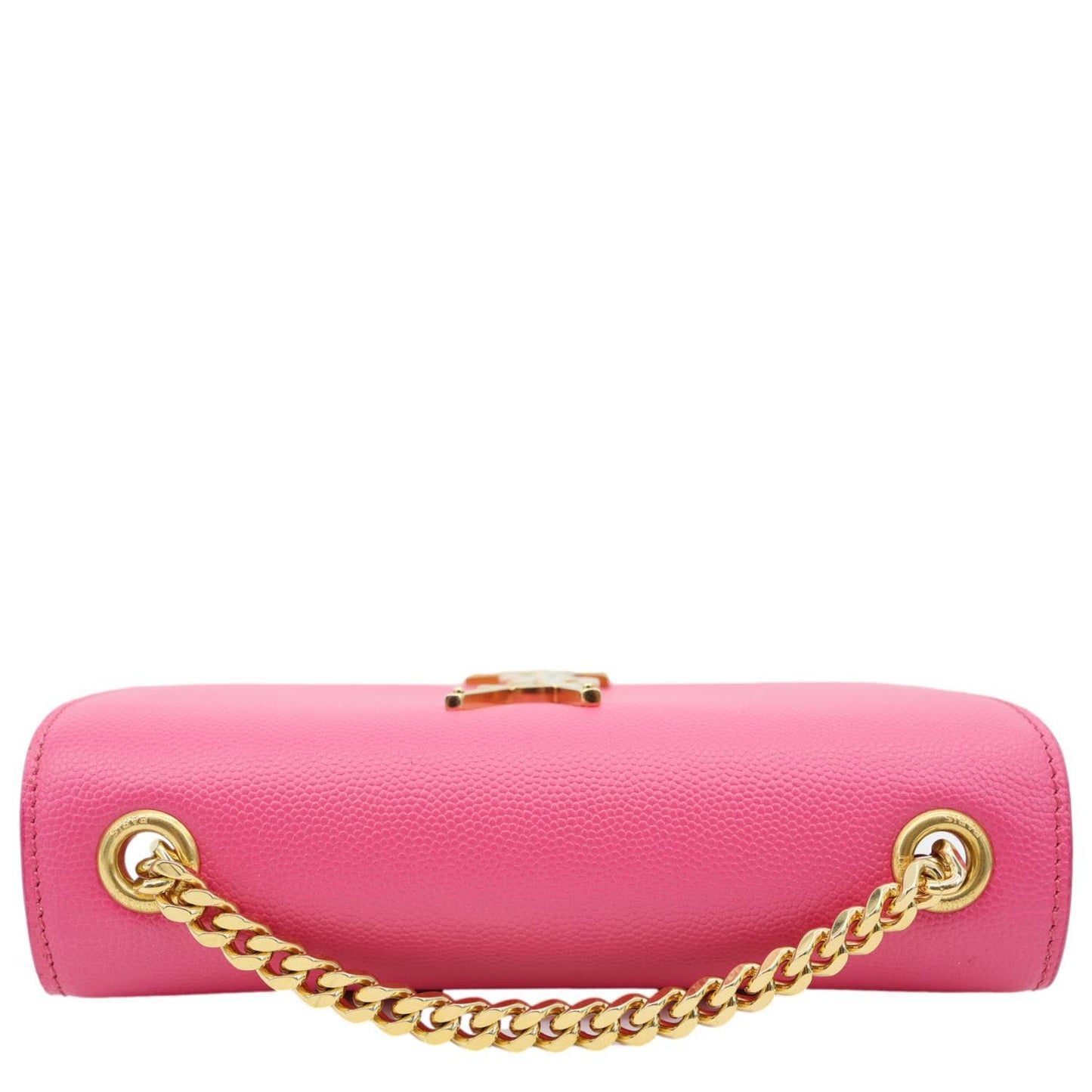 YVES SAINT LAURENT Kate Small Pebbled Leather Chain Crossbody Bag Pink