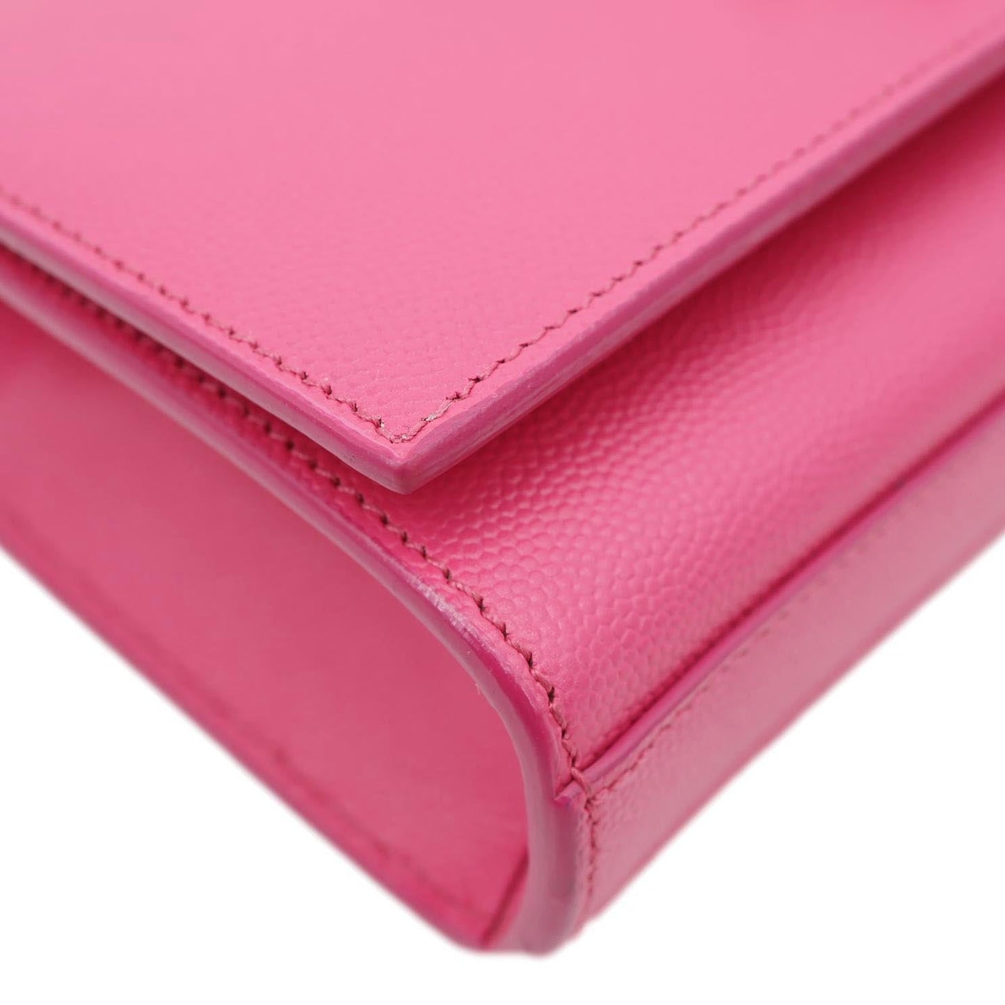 YVES SAINT LAURENT Kate Small Pebbled Leather Chain Crossbody Bag Pink