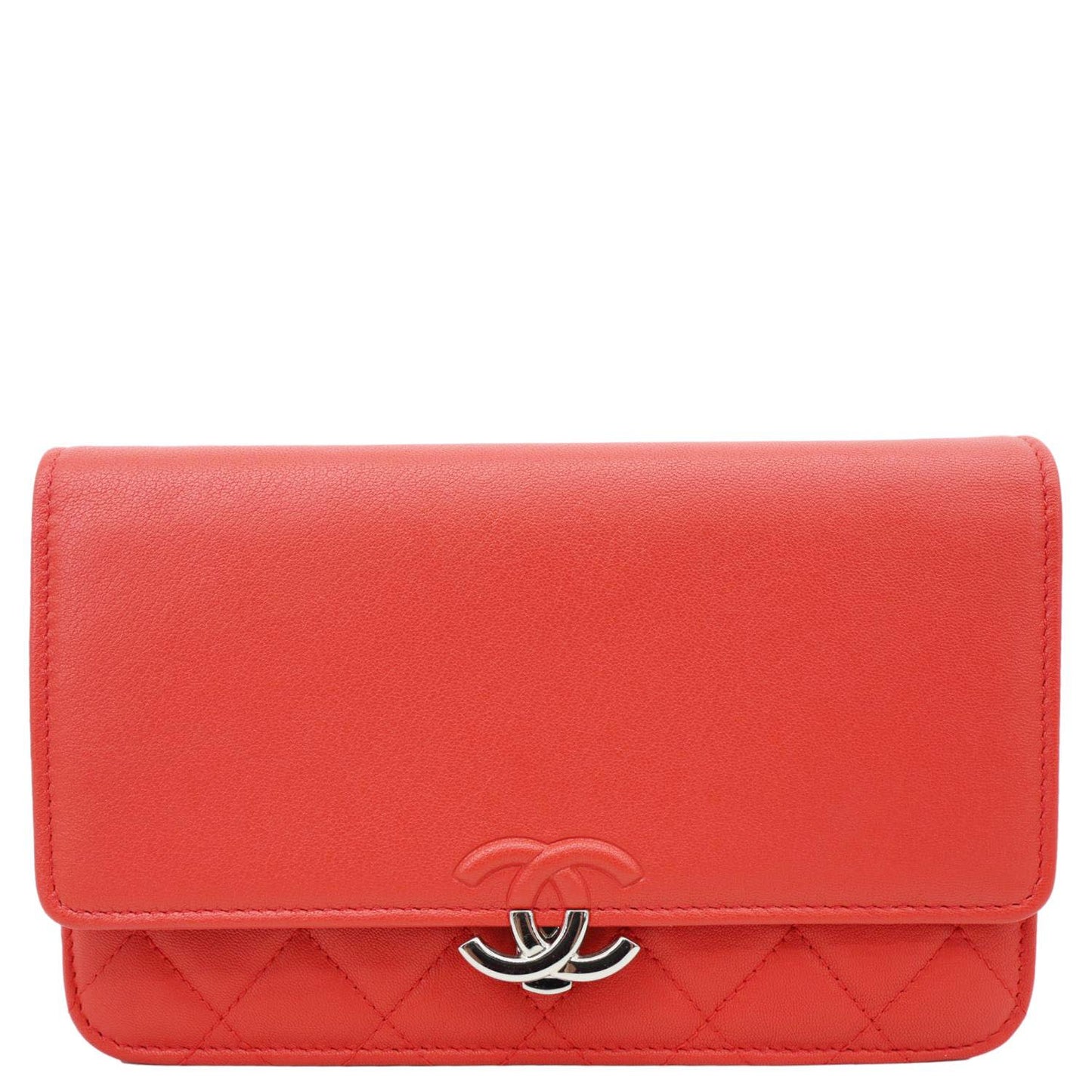 CHANEL Urban Companion Grained Calfskin Leather WOC Crossbody Bag Red