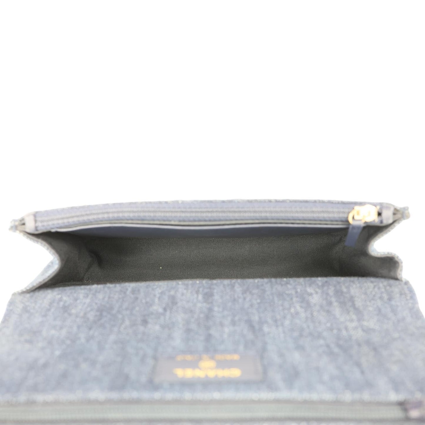 CHANEL 19 Flap Denim Wallet On Chain Shoulder Bag Blue