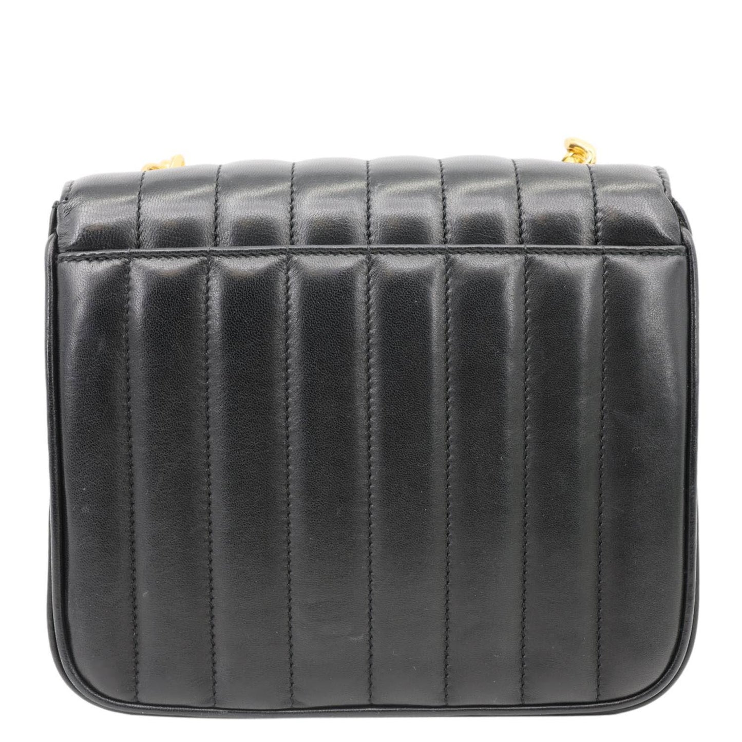 YVES SAINT LAURENT Vicky Medium Vertical Quilted Leather Chain Crossbody Bag Black
