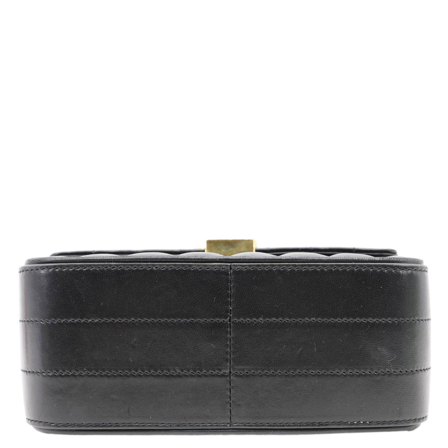 YVES SAINT LAURENT Vicky Medium Vertical Quilted Leather Chain Crossbody Bag Black
