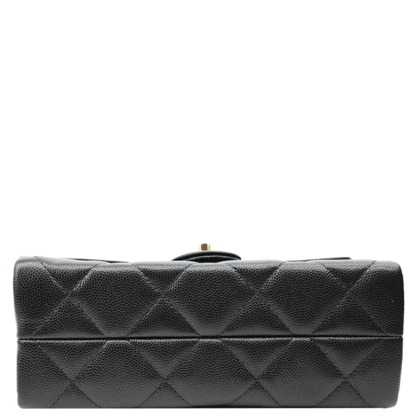 CHANEL Retro Twist Mini Quilted Caviar Leather Top Handle Shoulder Bag Black