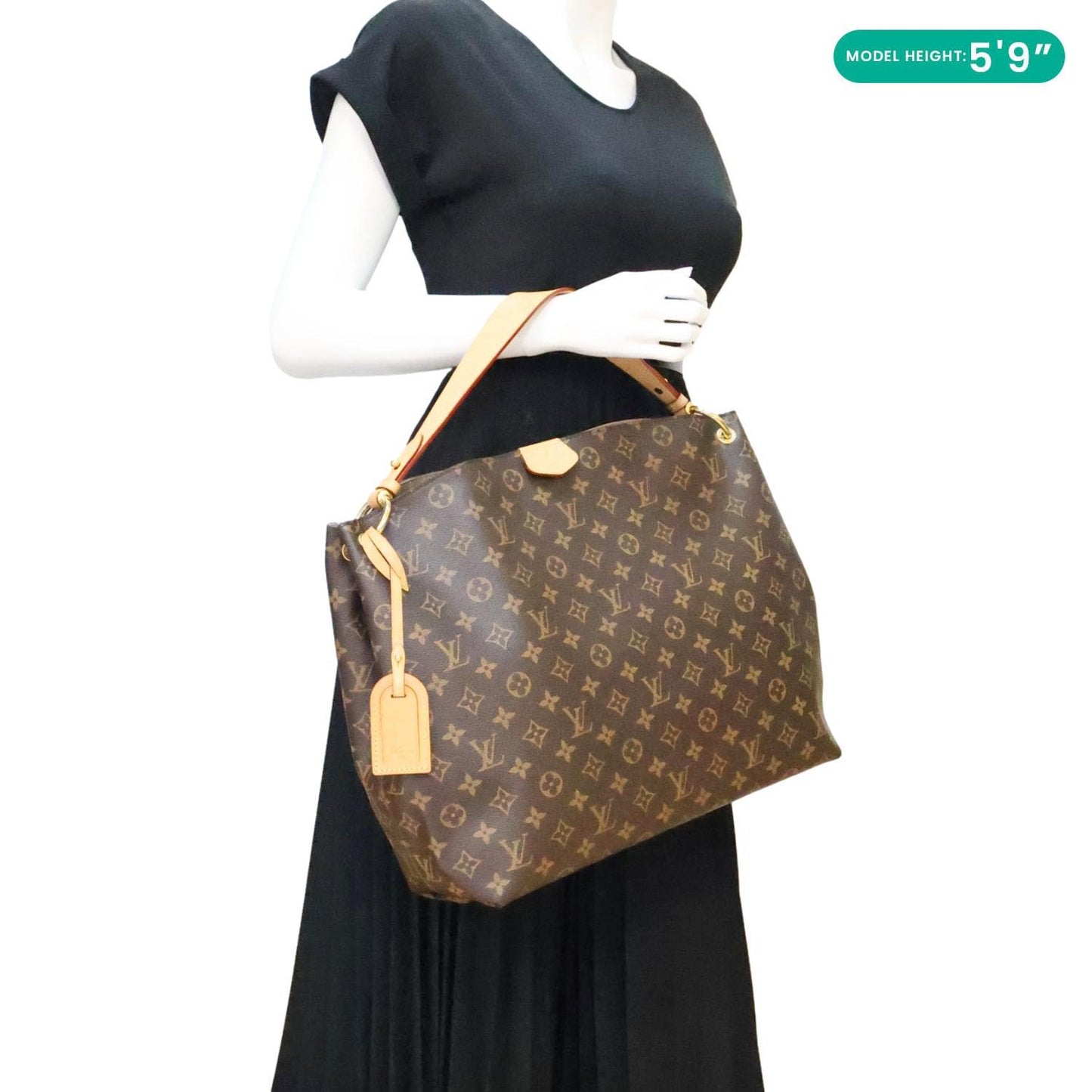 LOUIS VUITTON Graceful MM Monogram Canvas Shoulder Bag Brown