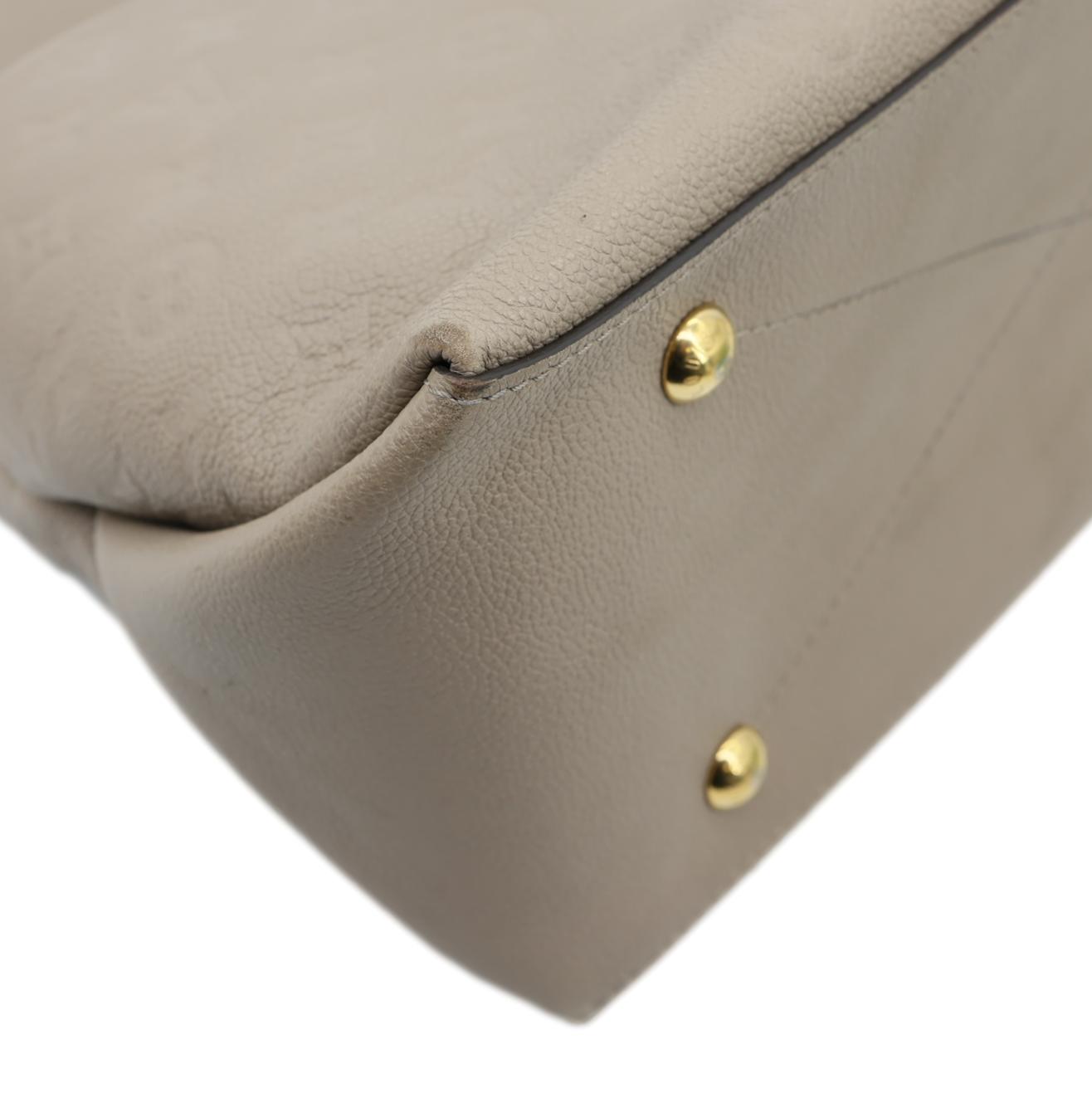 LOUIS VUITTON Maida Monogram Empreinte Leather Hobo Shoulder Bag Beige