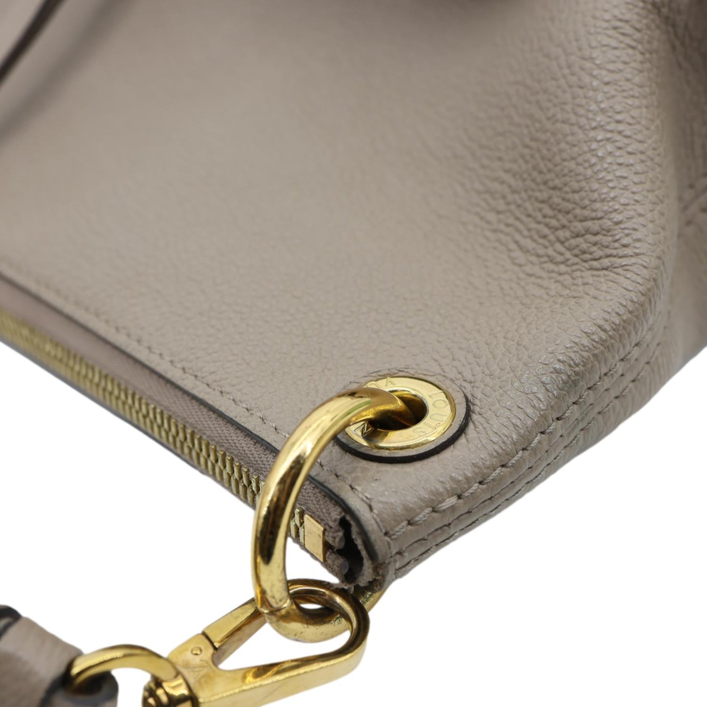 LOUIS VUITTON Maida Monogram Empreinte Leather Hobo Shoulder Bag Beige