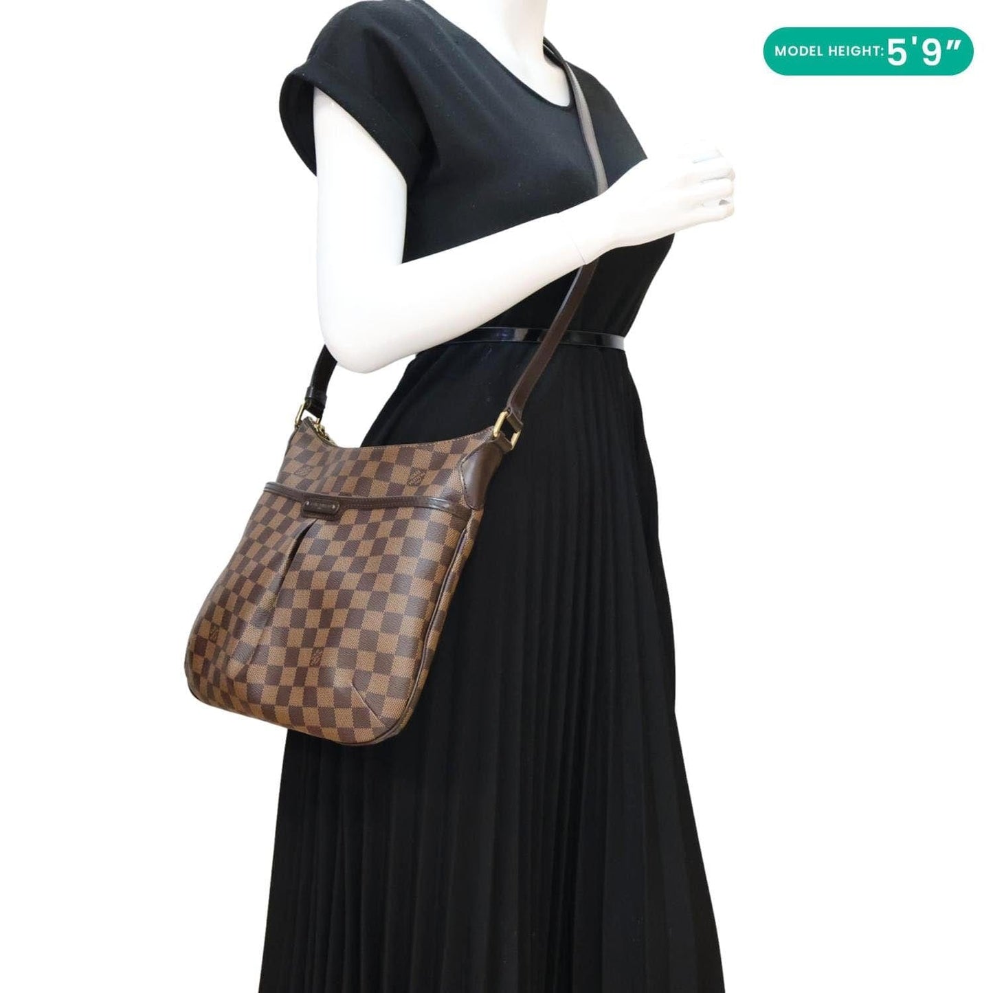 LOUIS VUITTON Bloomsbury PM Damier Ebene Crossbody Bag Brown