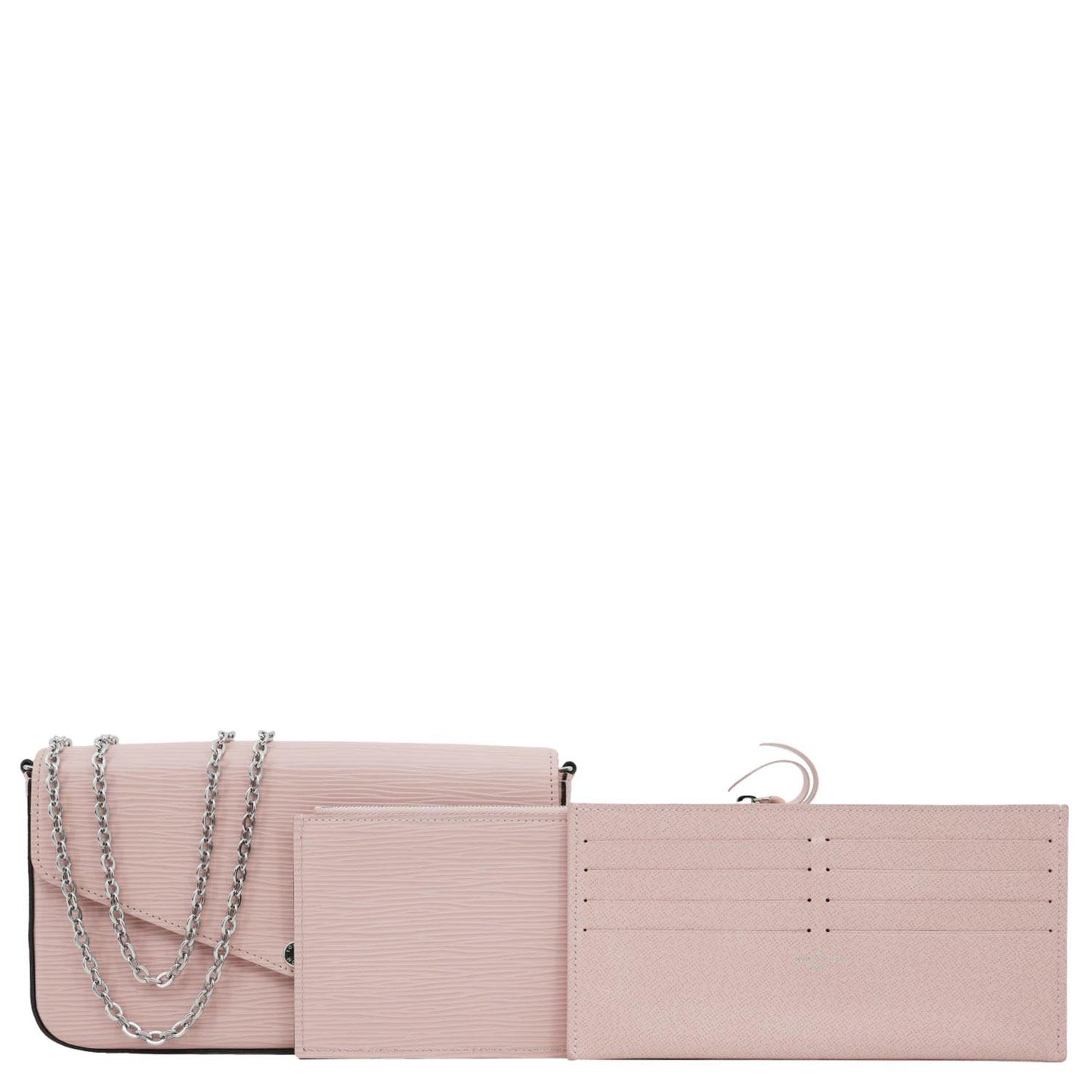 LOUIS VUITTON Felicie Pochette Epi Leather Crossbody Bag Pink