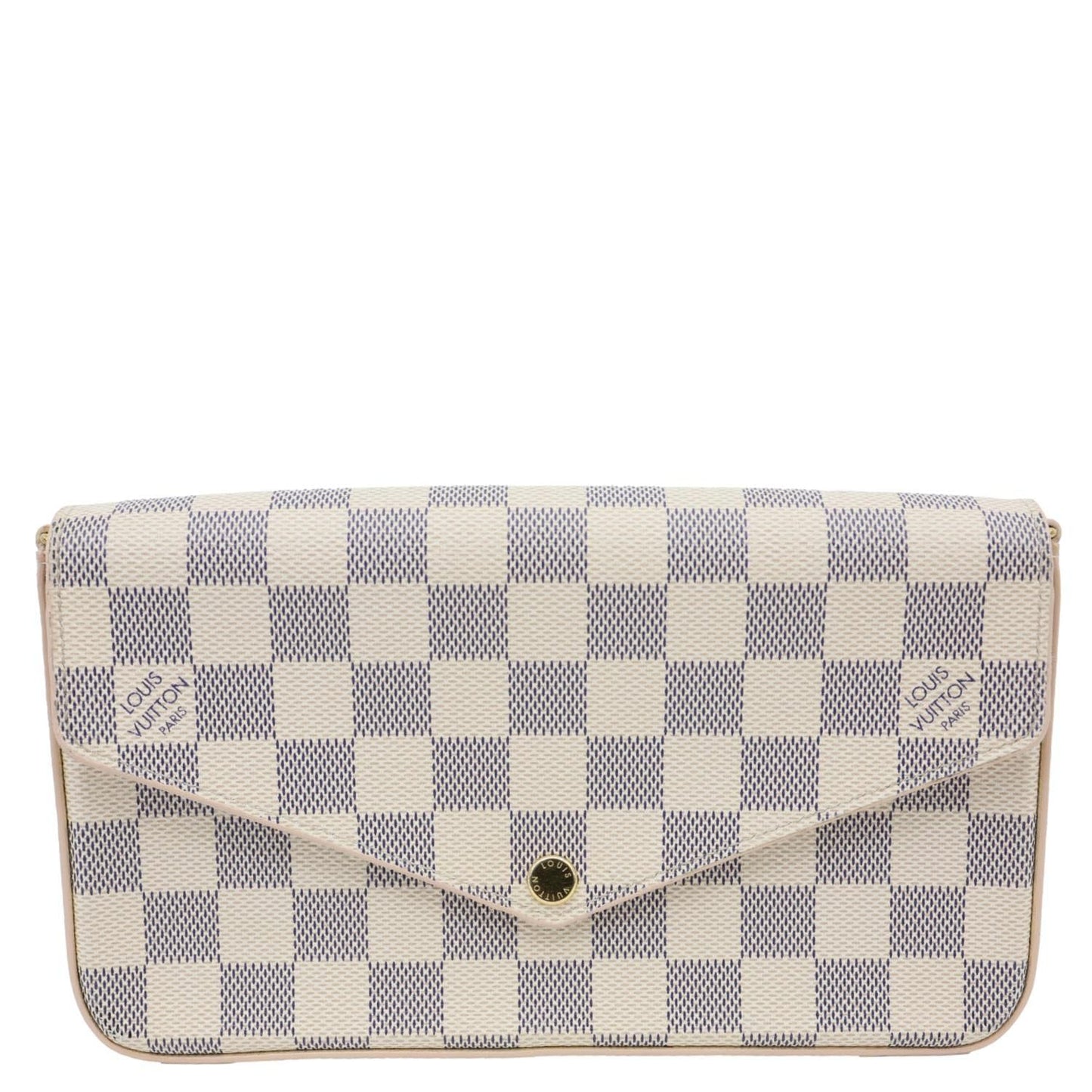 LOUIS VUITTON Felicie Pochette Damier Azur Crossbody Bag Rose Ballerine