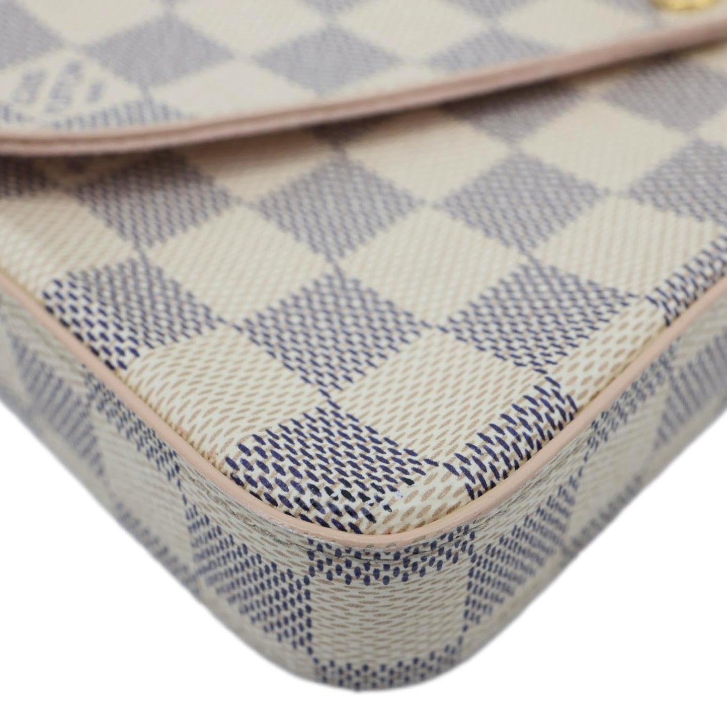 LOUIS VUITTON Felicie Pochette Damier Azur Crossbody Bag Rose Ballerine
