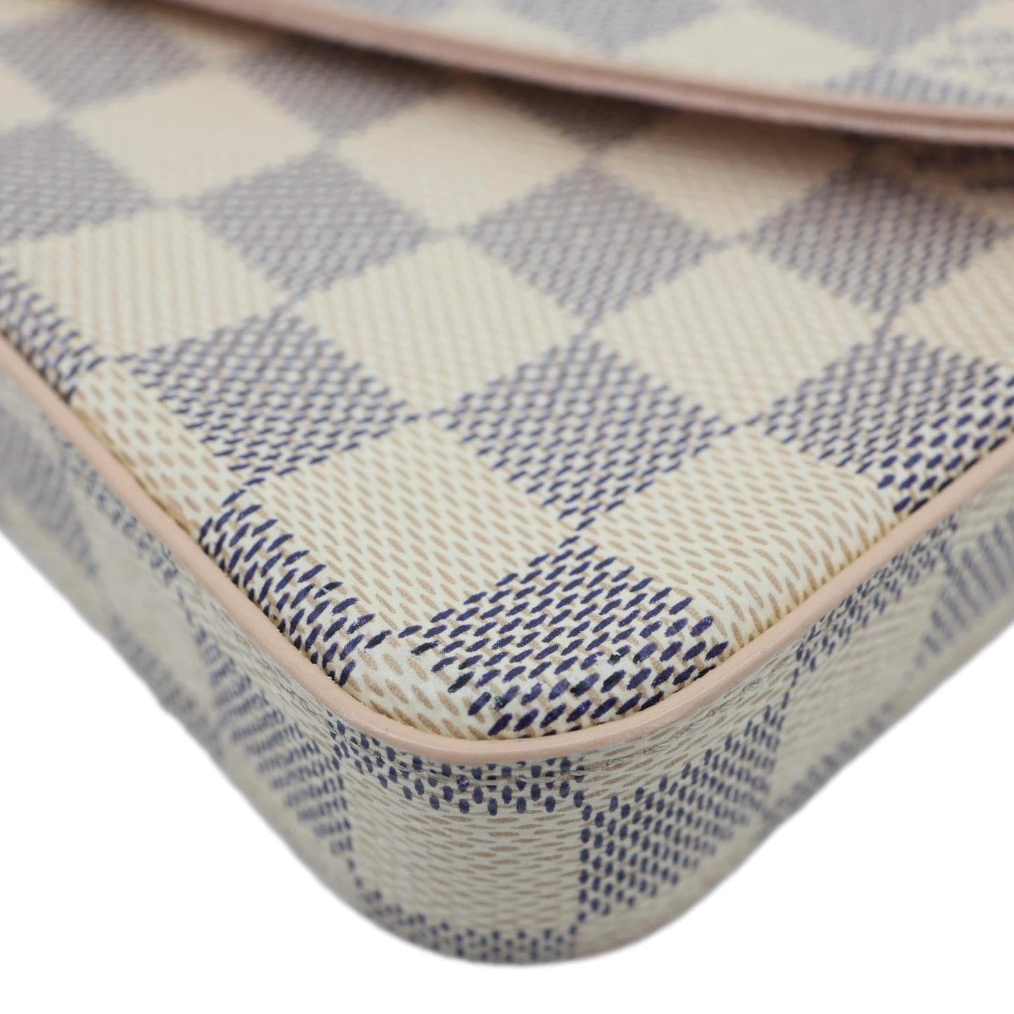 LOUIS VUITTON Felicie Pochette Damier Azur Crossbody Bag Rose Ballerine