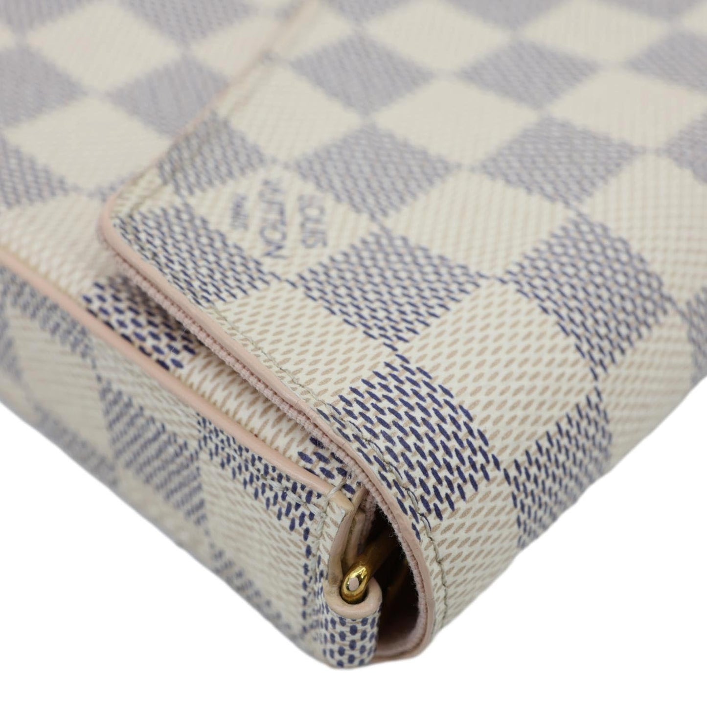 LOUIS VUITTON Felicie Pochette Damier Azur Crossbody Bag Rose Ballerine