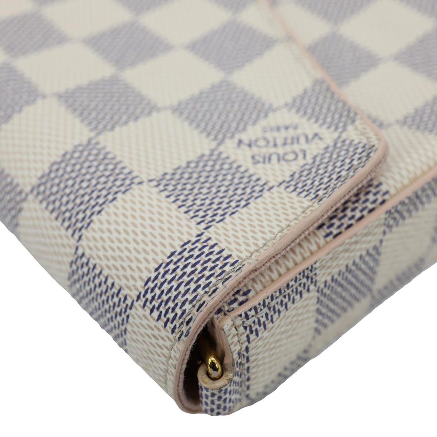 LOUIS VUITTON Felicie Pochette Damier Azur Crossbody Bag Rose Ballerine