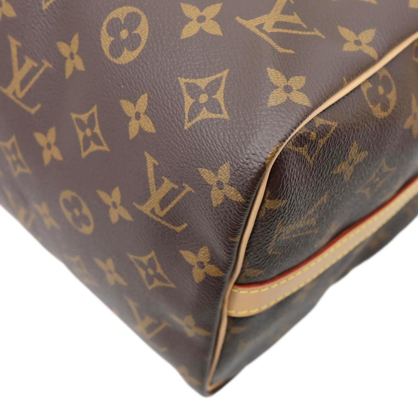 LOUIS VUITTON Speedy 30 Monogram Canvas Satchel Bag Brown