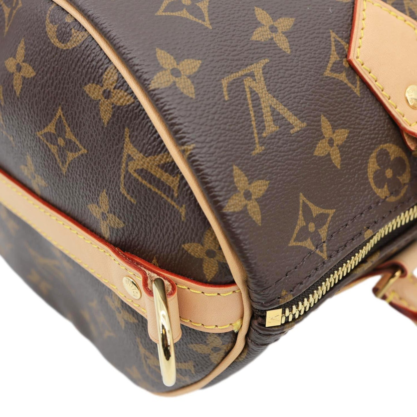 LOUIS VUITTON Speedy 30 Monogram Canvas Satchel Bag Brown