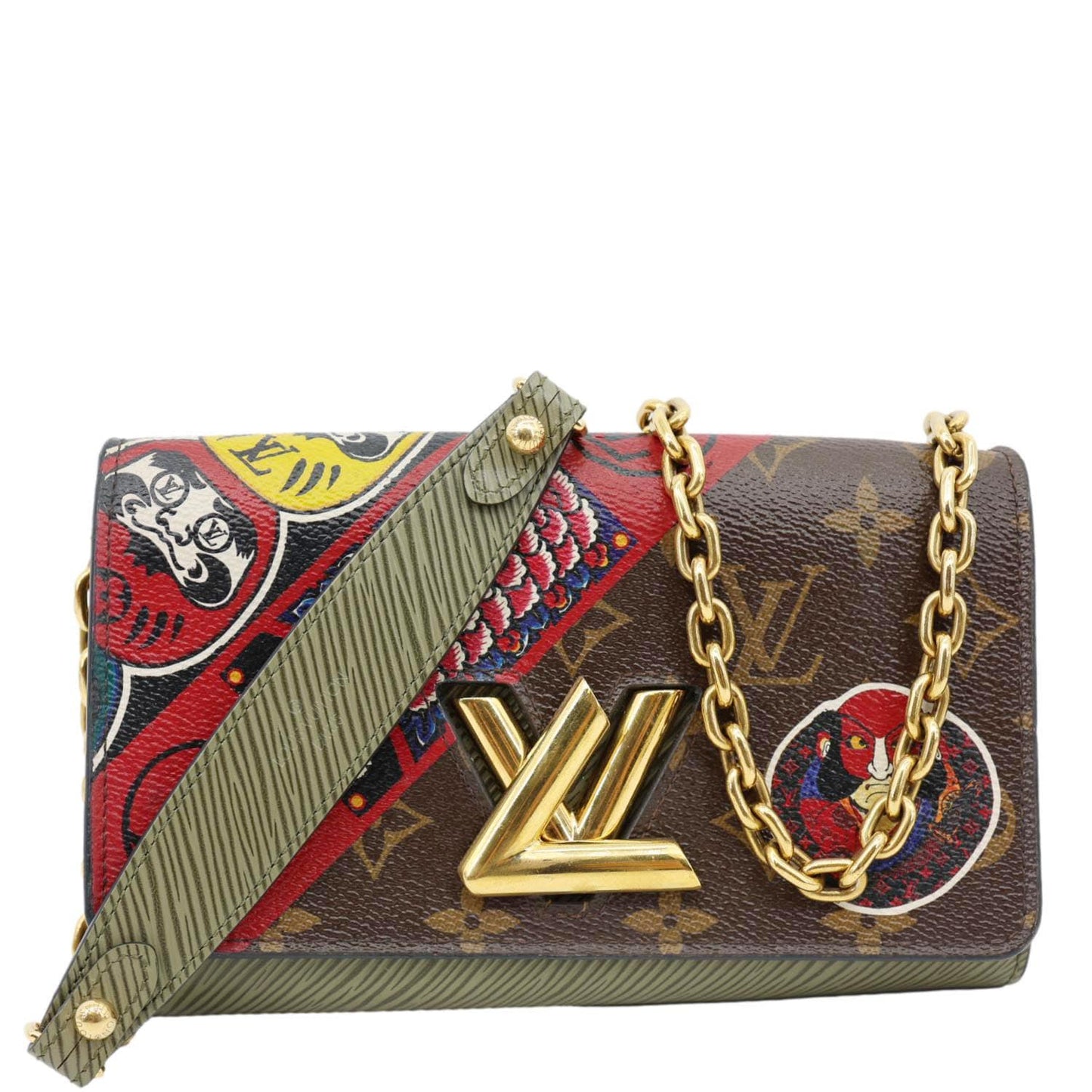 LOUIS VUITTON Kabuki Twist Epi Leather Chain Shoulder Bag Green