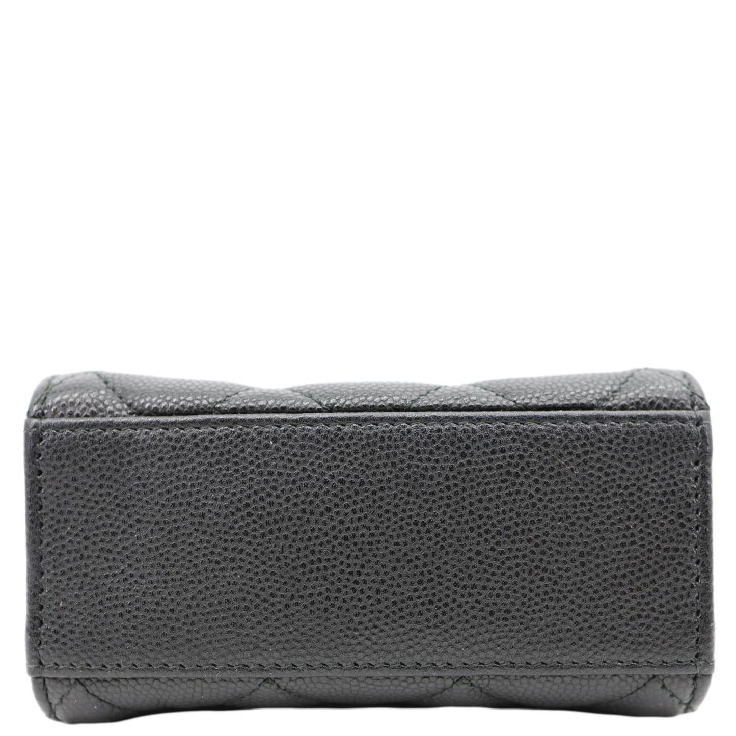 CHANEL Golden Class Quilted Caviar Leather Phone Holder Black