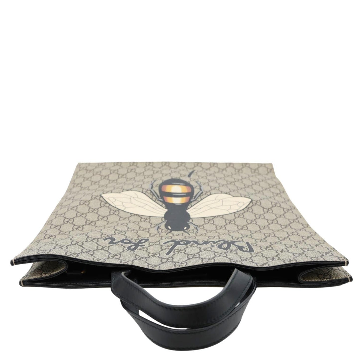 GUCCI Bee Blind For Love Print Soft GG Supreme Canvas Vertical Tote Bag Beige 450950