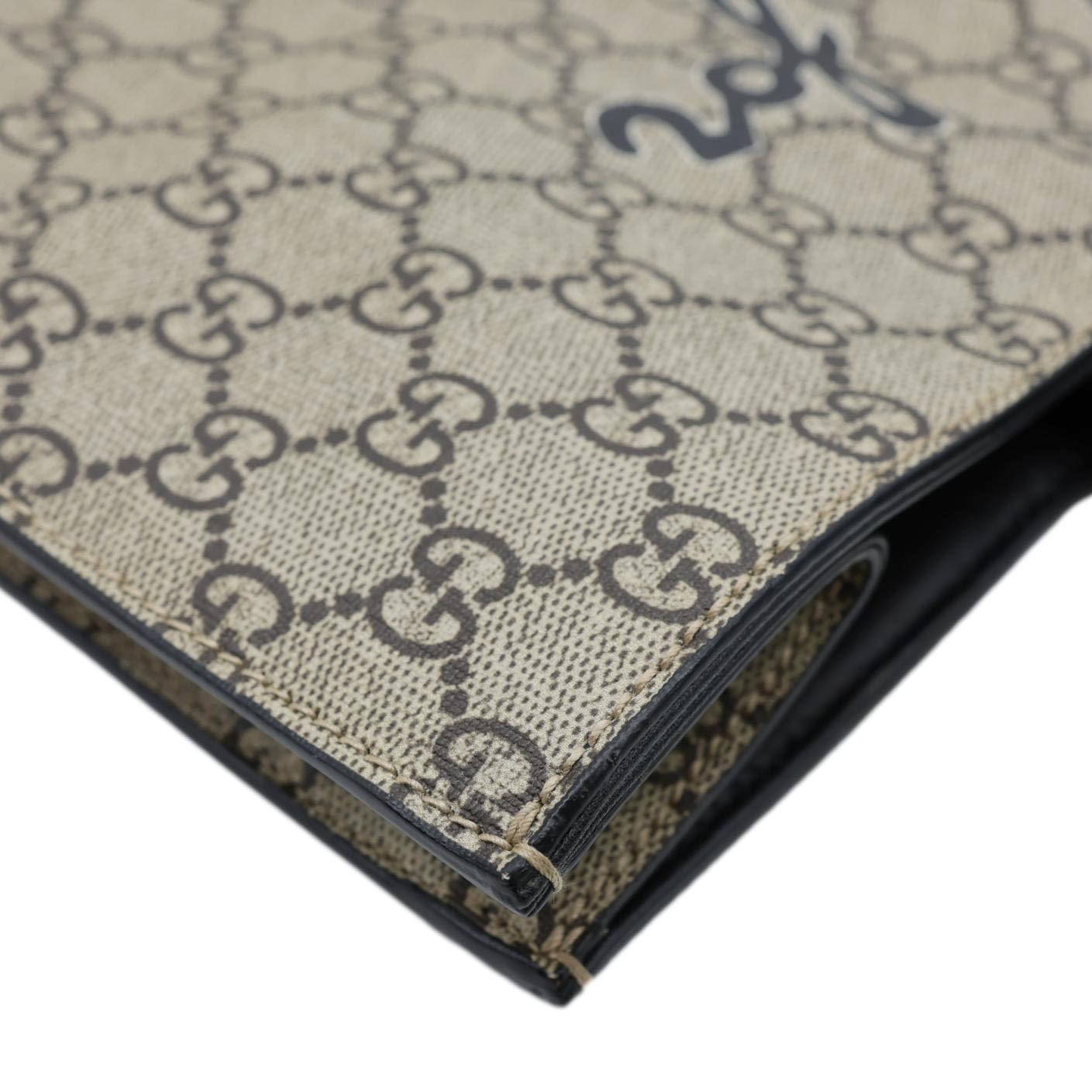 GUCCI Bee Blind For Love Print Soft GG Supreme Canvas Vertical Tote Bag Beige 450950